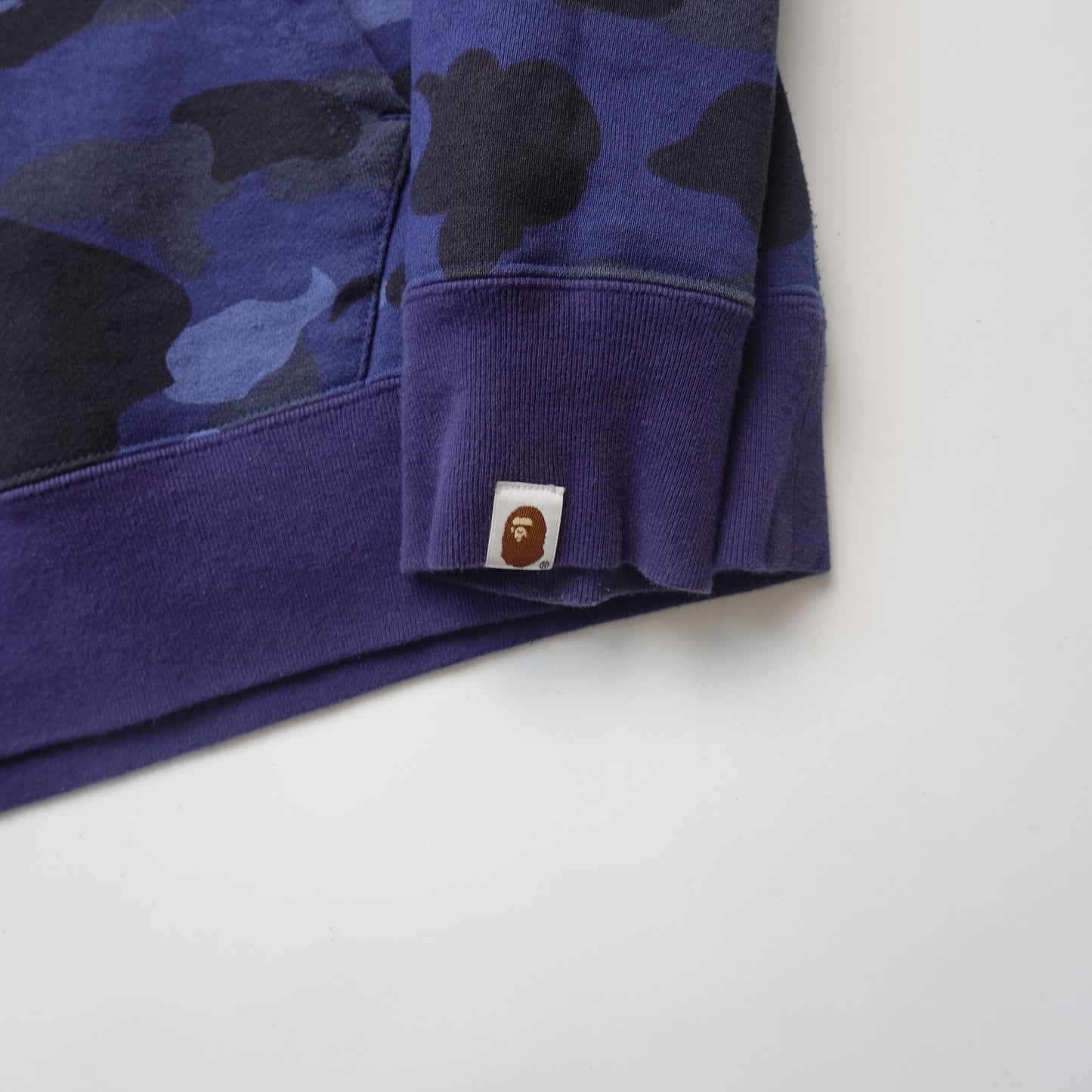 Bape Pullover Blue Camo Shark Hoodie - Size M