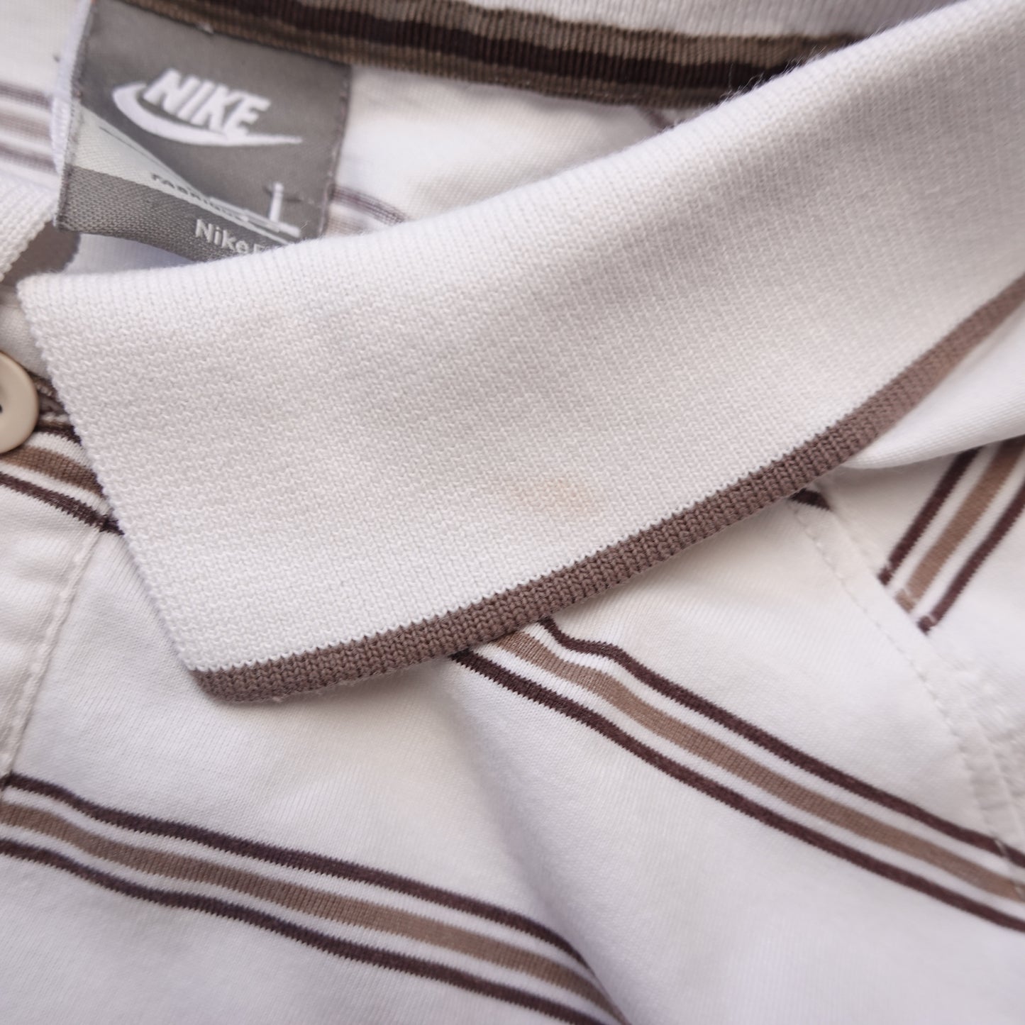 Y2K Nike Stripped Polo - Size XL