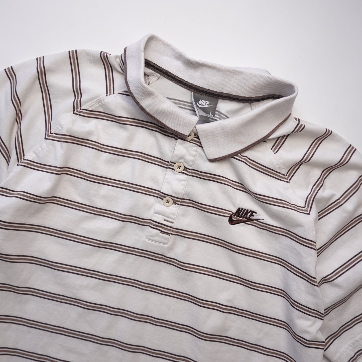 Y2K Nike Stripped Polo - Size XL