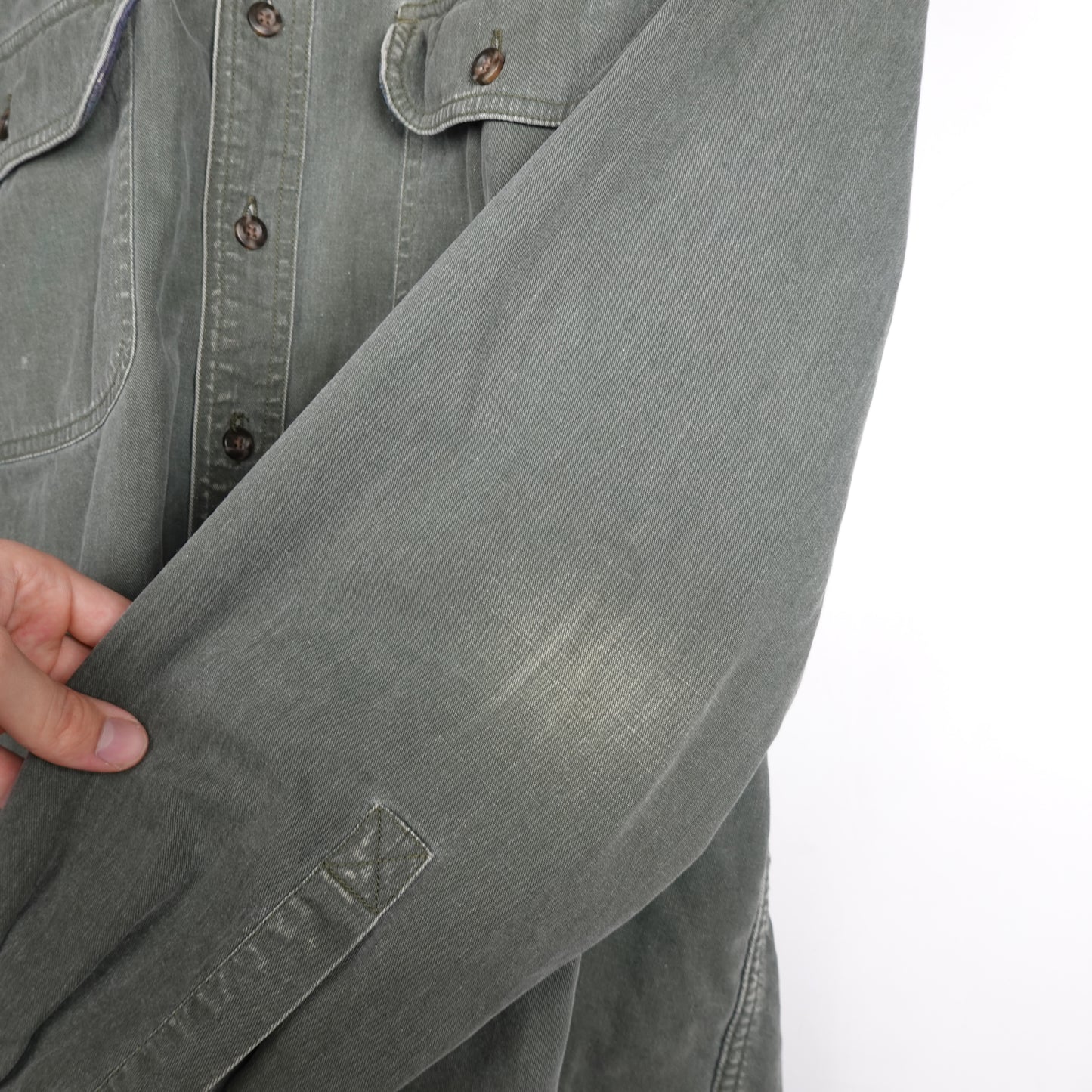Vintage L.L.Bean Military Green Lined Button Up - Size L