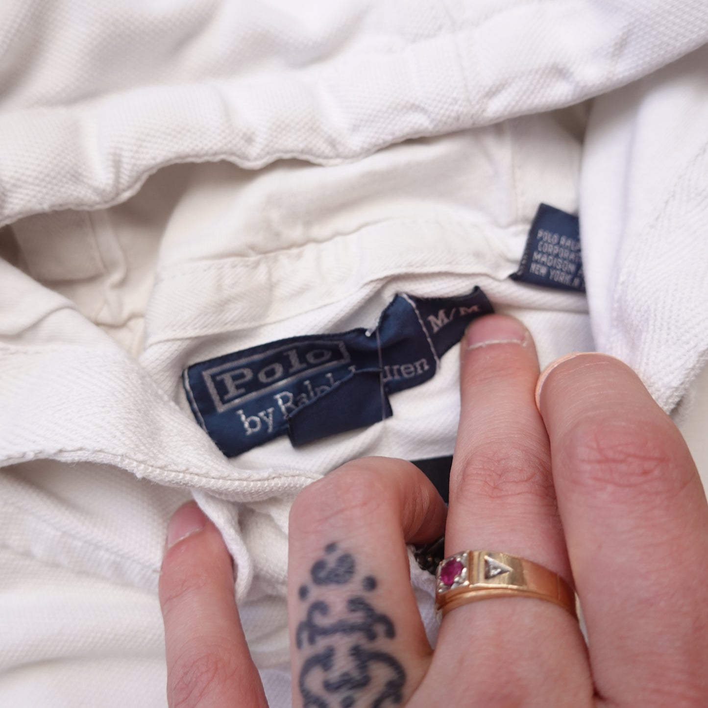 Polo RL White Zip Up - Size M