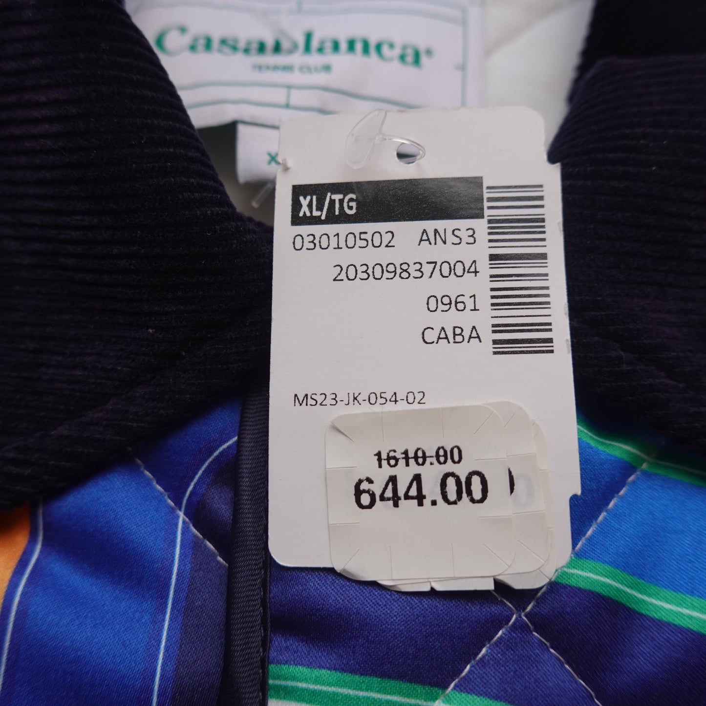 Casablanca Tennis Club Quilted Jacket - Size XL