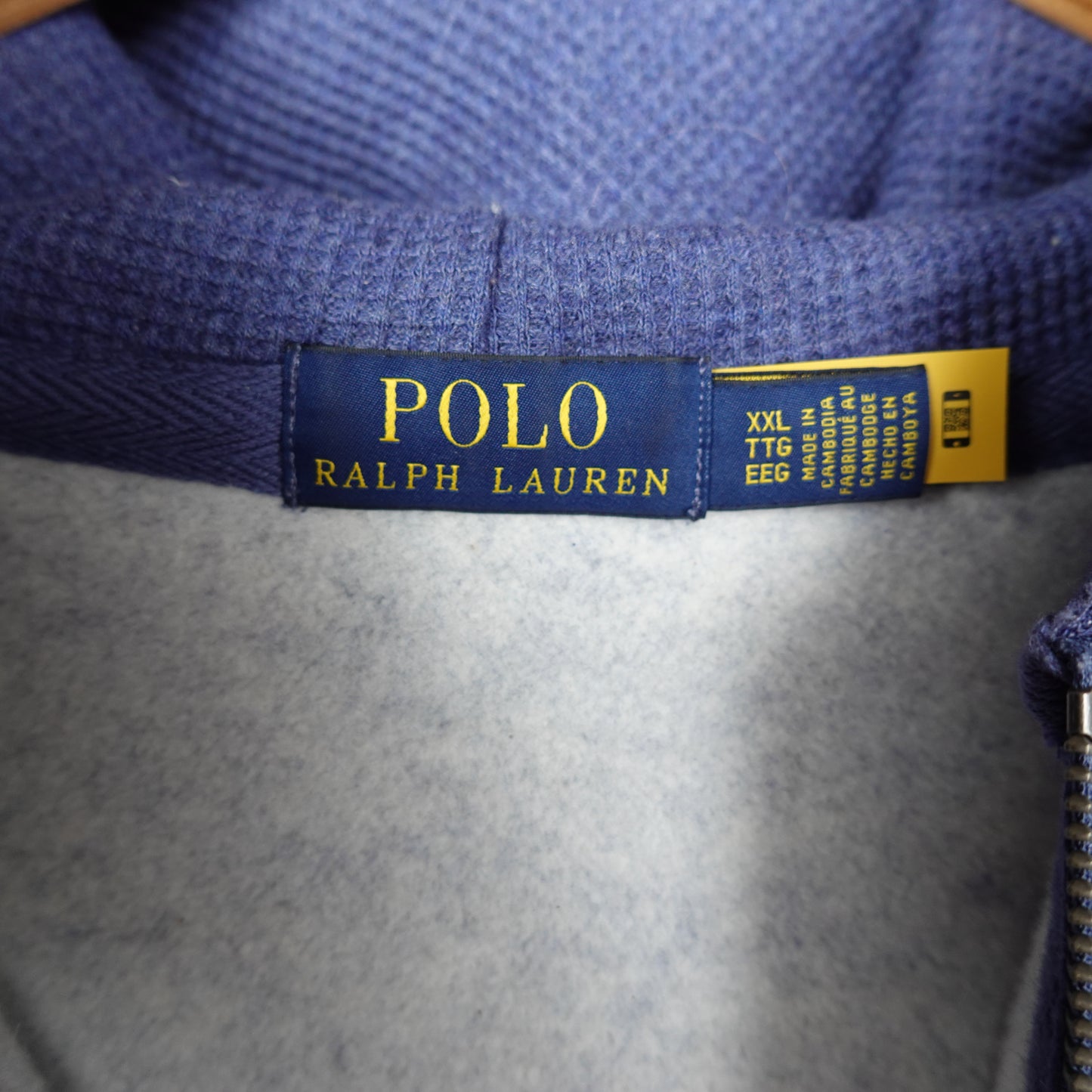 Polo RL Blue Zip Up Hoodie - Size XXL