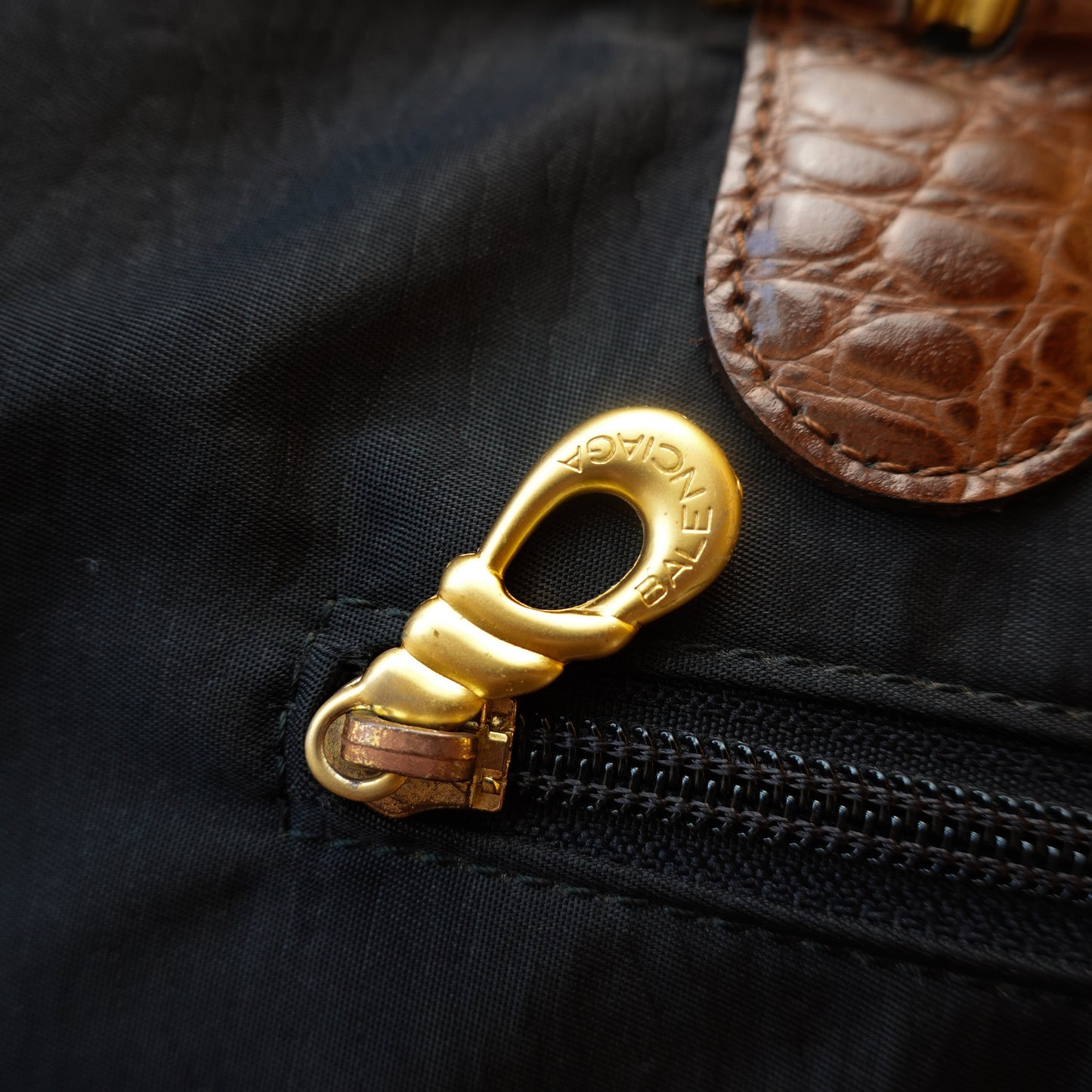 Vintage Balenciaga Boston Bag Crocodile Strap
