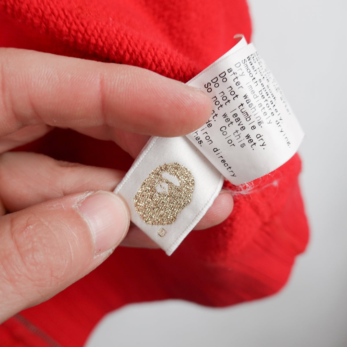 Vintage Bape Red Full Zip Hoodie - Size L