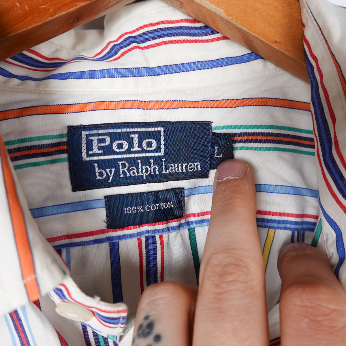Polo RL Striped button Up - Size L
