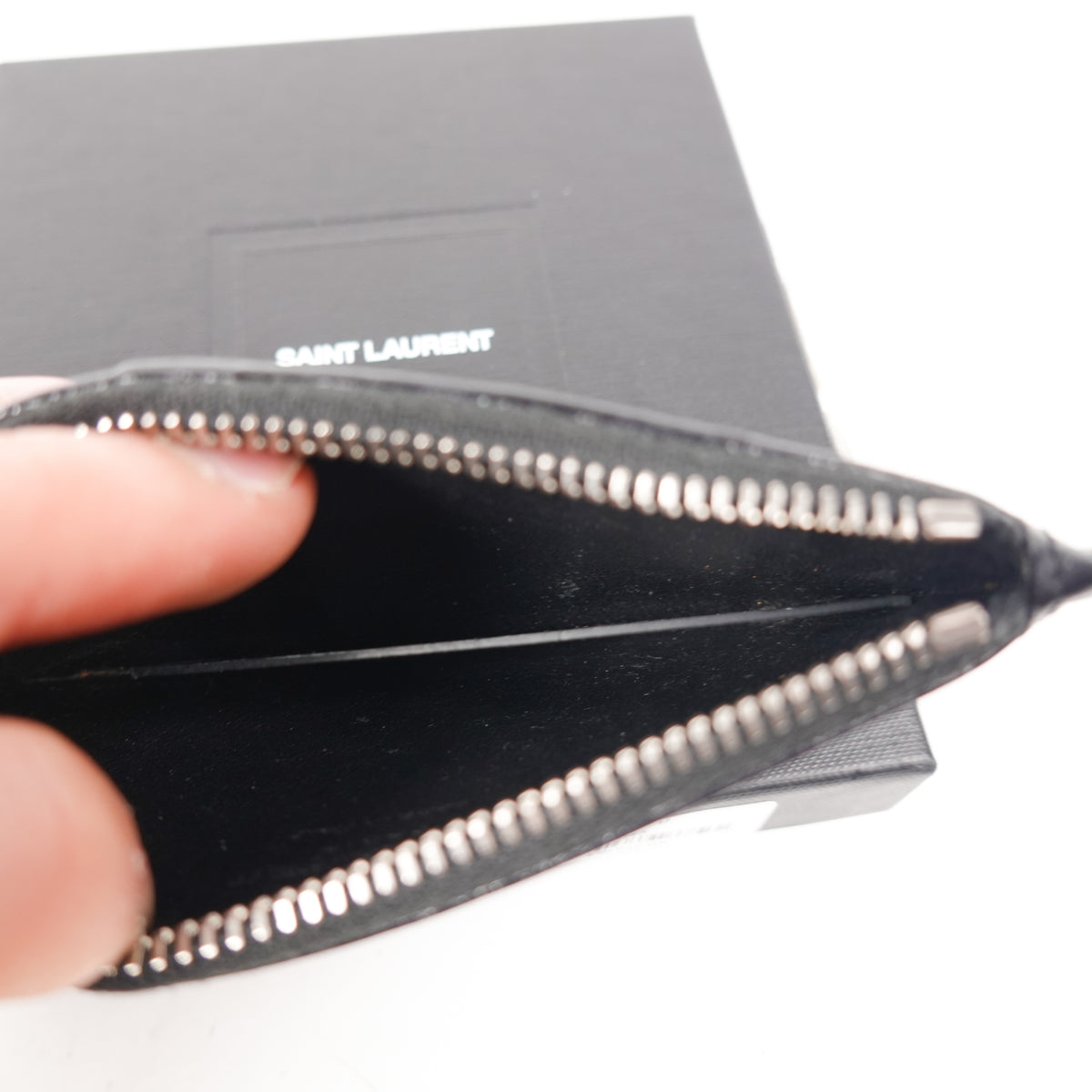 Saint Laurent Paris Black Leather Pocket Organizer