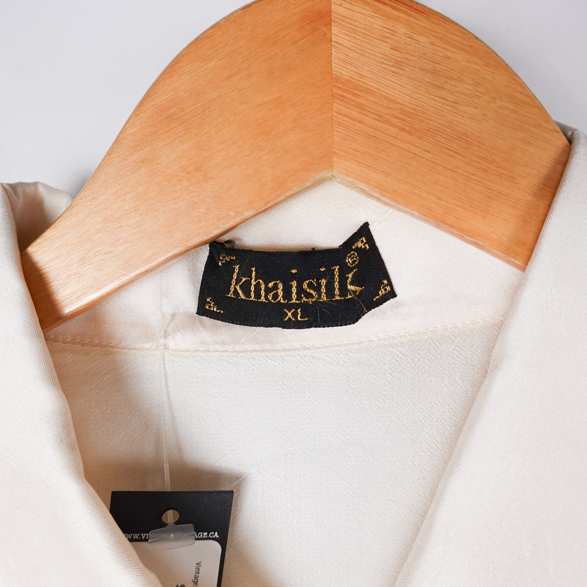 Vintage Silk White Button up Shirt - Women's XL