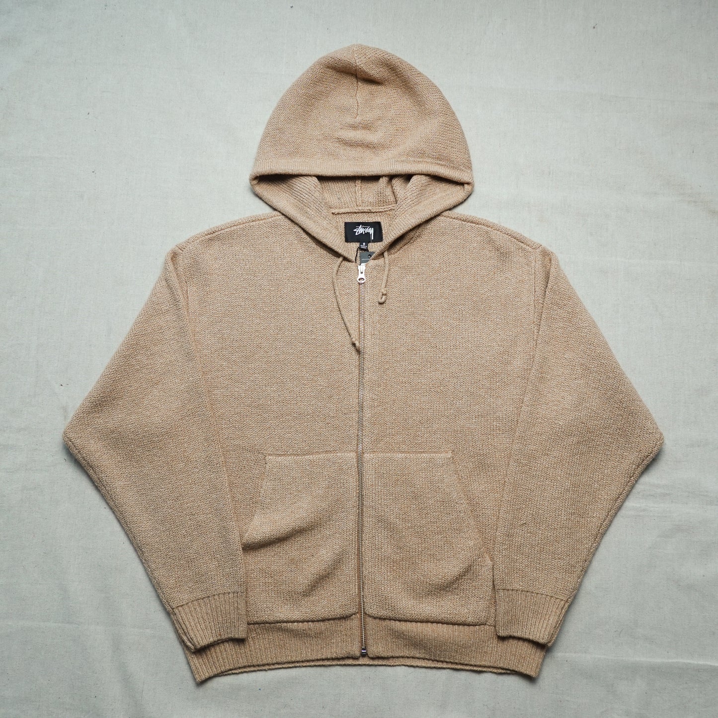 Stussy Zip Up Hooded Knit Sweater - Size S