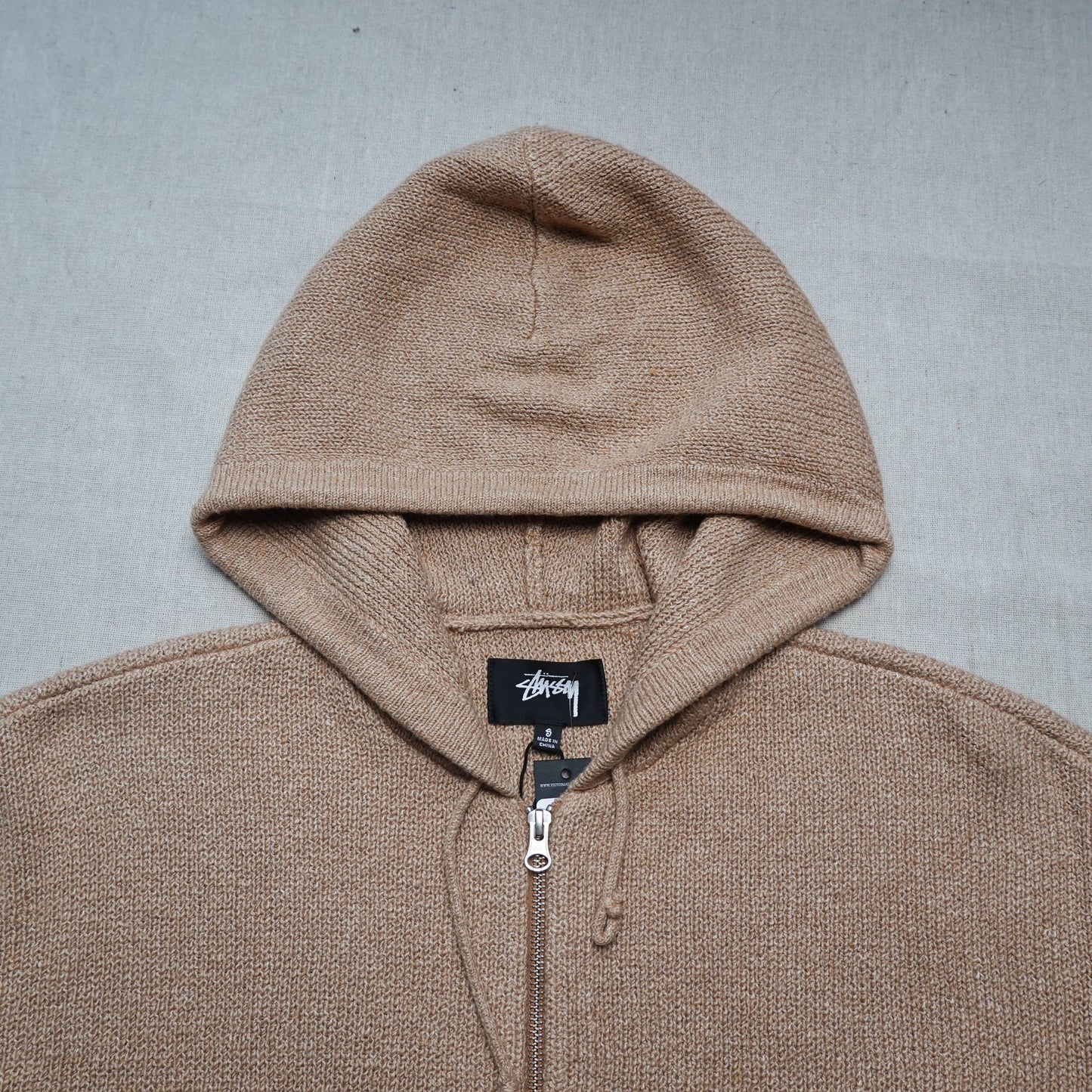 Stussy Zip Up Hooded Knit Sweater - Size S