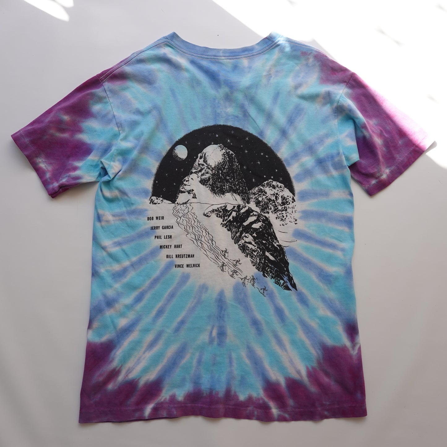 1991 Grateful Dead Skiing Skeleton Tie Dye Tee - Size L