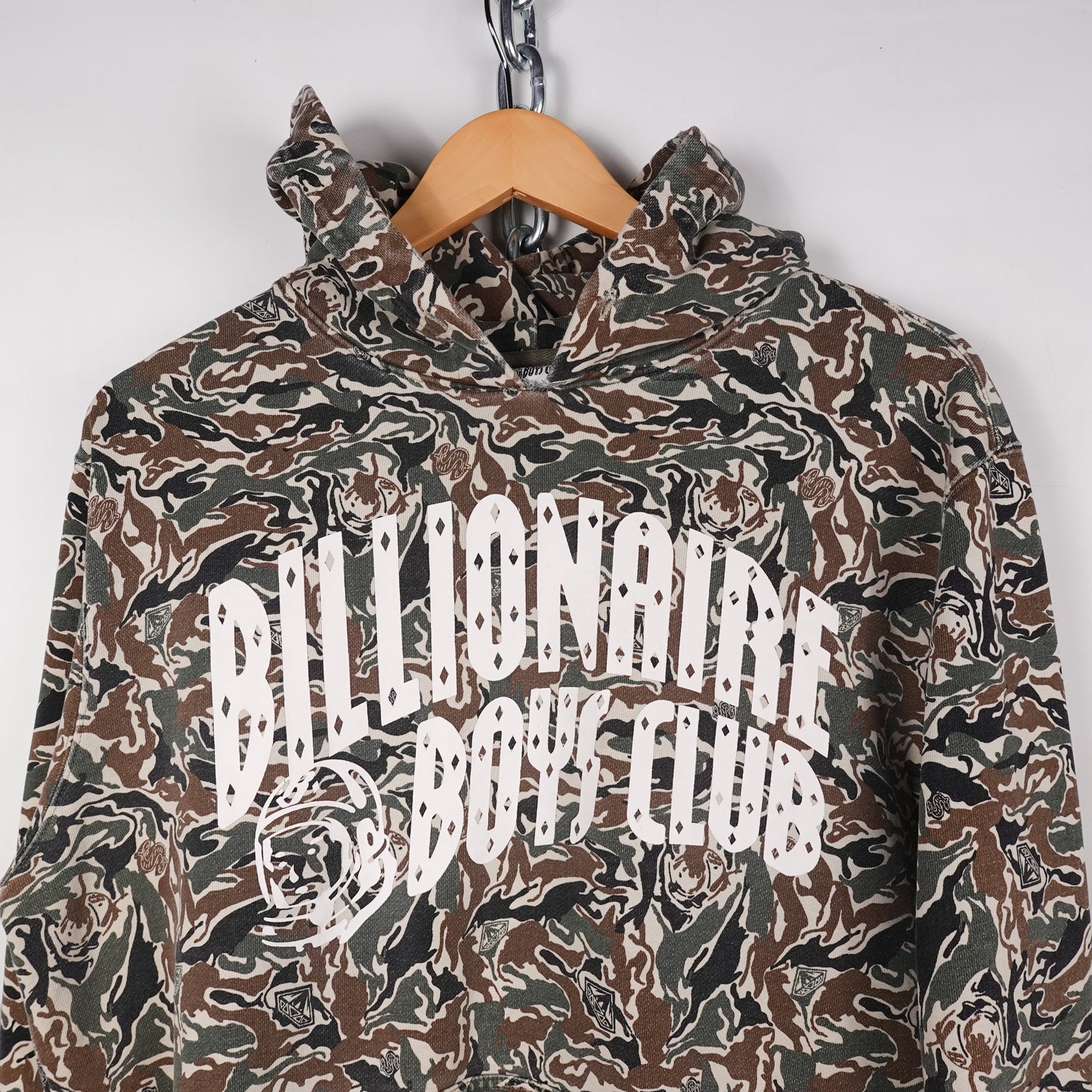BBC Camo Spell Out Hoodie - Size L