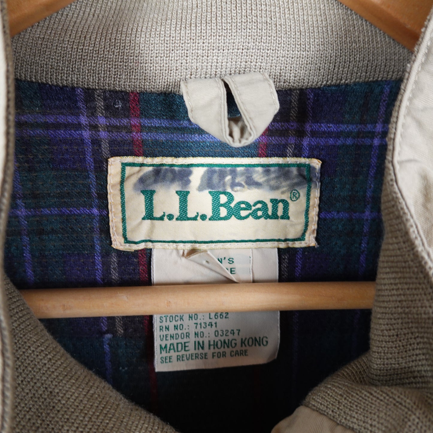 LL Bean Harrington Jacket - Size L Neck Label
