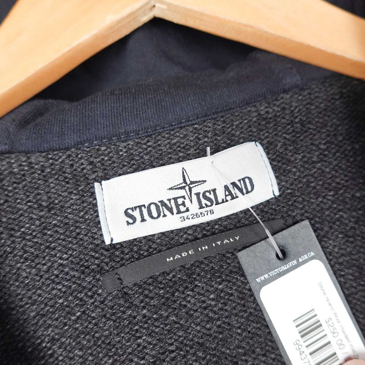 Stone Island Wool Hooded Knit Zip Up - Size L