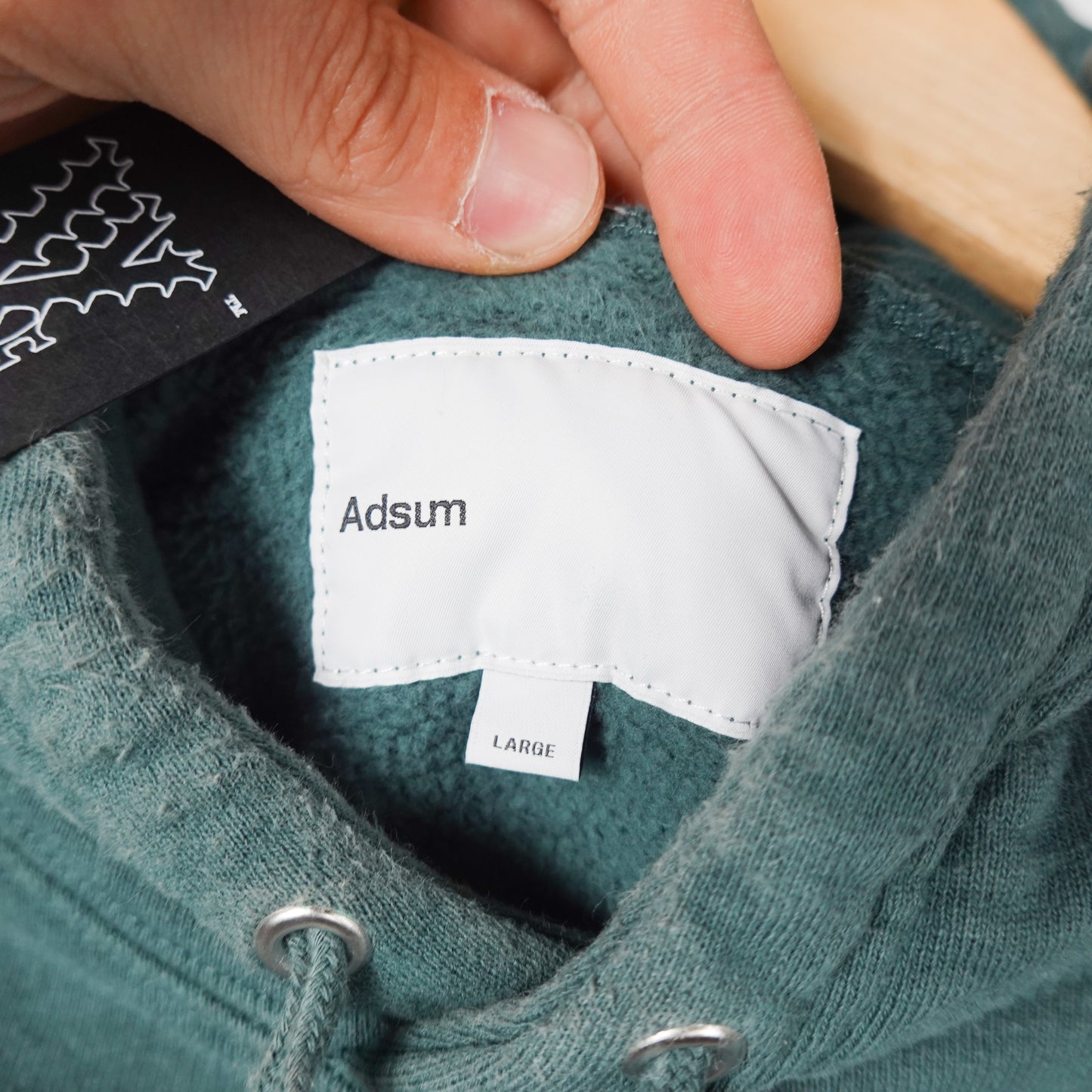 Adsum Green Heavyweight Hoodie - Size L