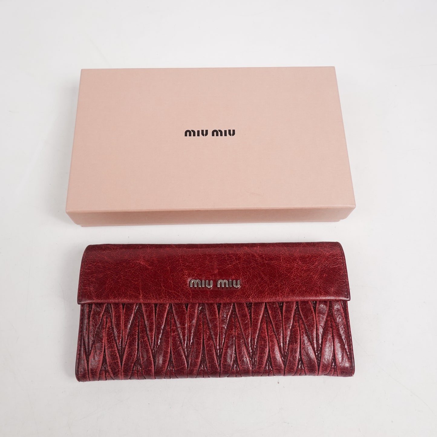 Miu Miu Amaranto Matelasse Long Wallet