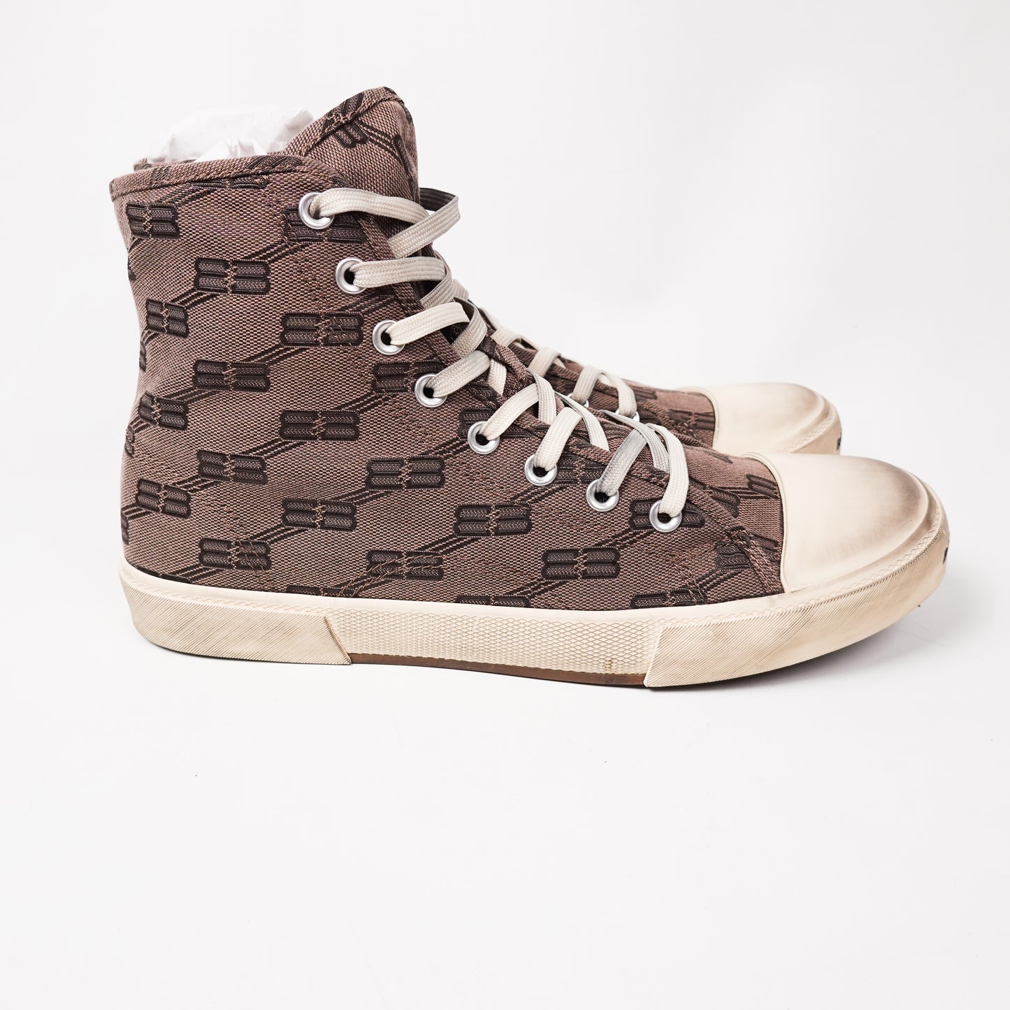 Balenciaga Paris High Top Monogram Sneakers - Size 45 Side Photo