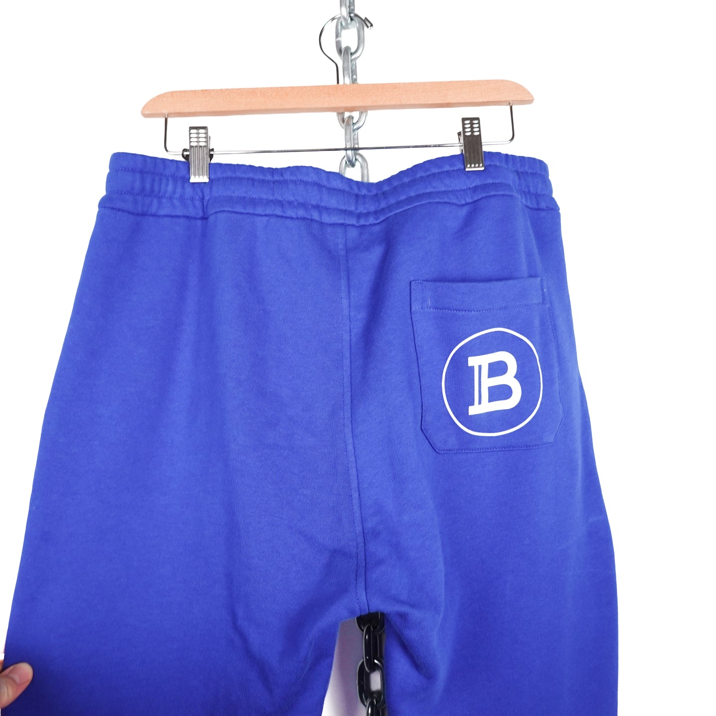 Balmain Blue Biker Jogger Sweatpants - Size XL