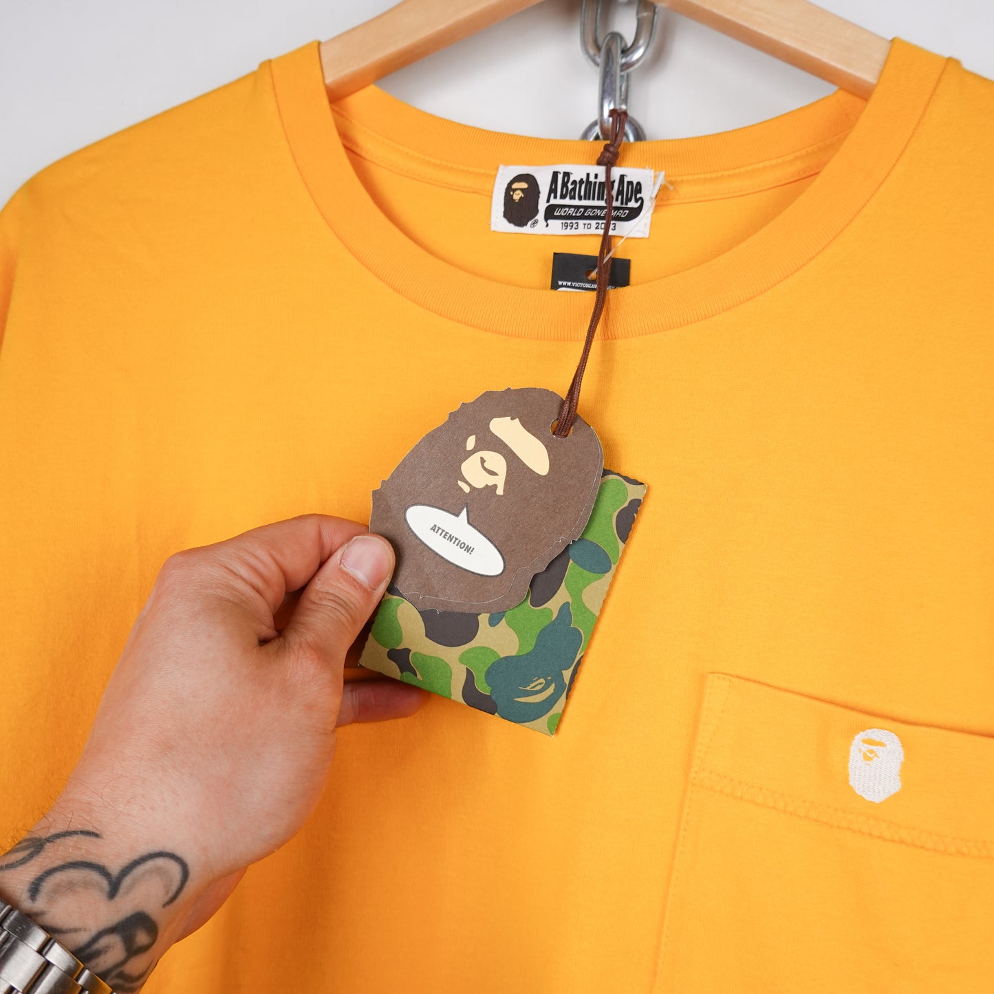 DS Bape Yellow Pocket Tee - Size XL