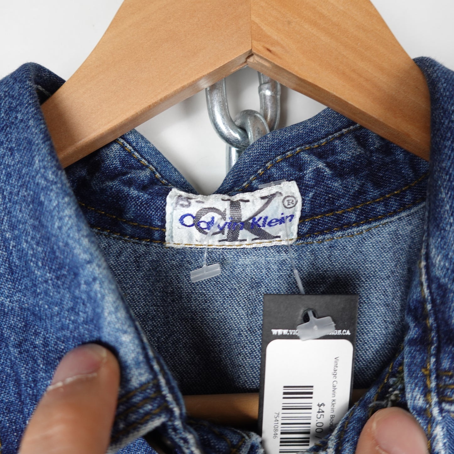 Vintage Calvin Klein Bootleg Denim Shirt - Size L
