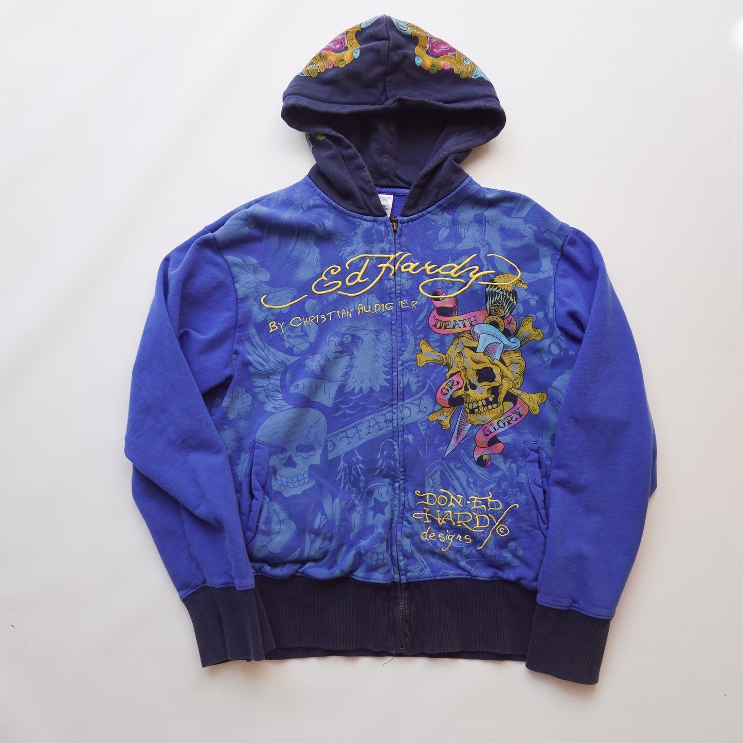 Vintage Ed Hardy Zip Hoodie - Size M