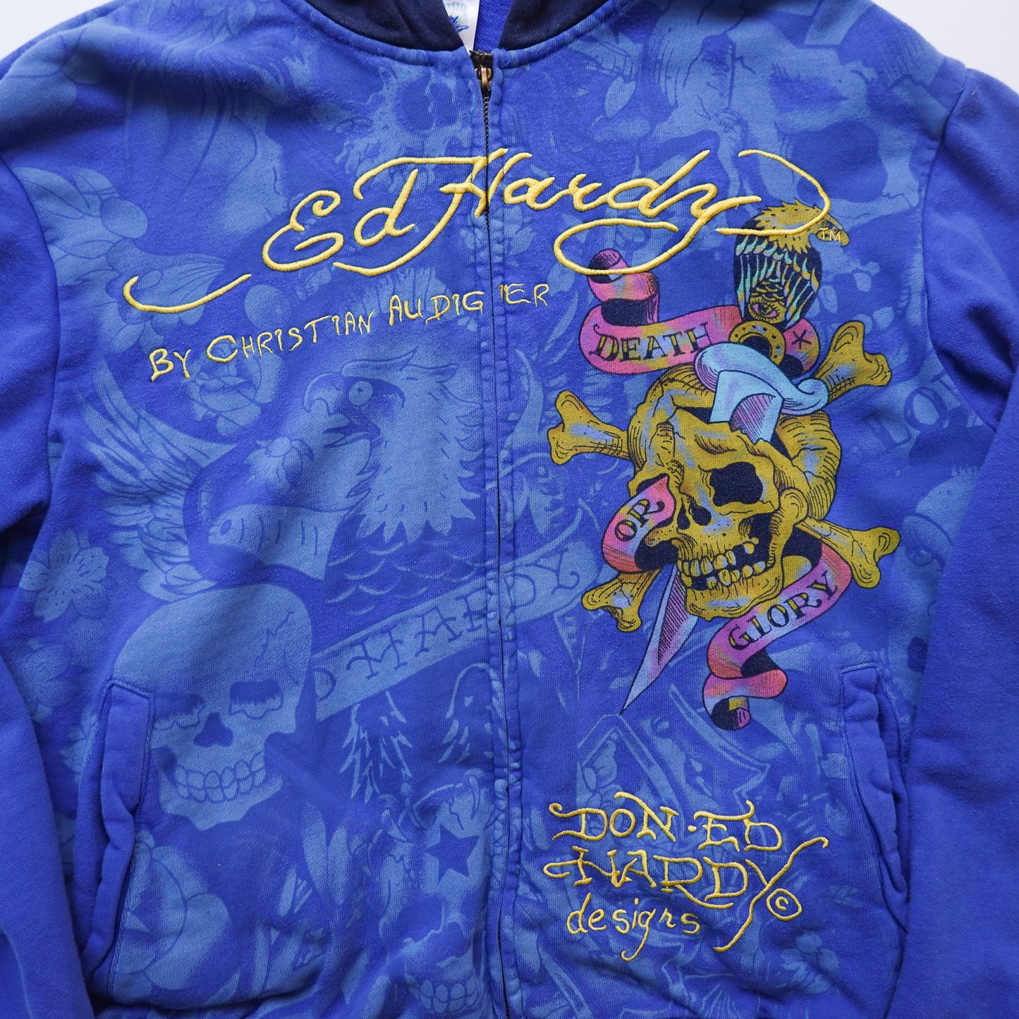 Vintage Ed Hardy Zip Hoodie - Size M