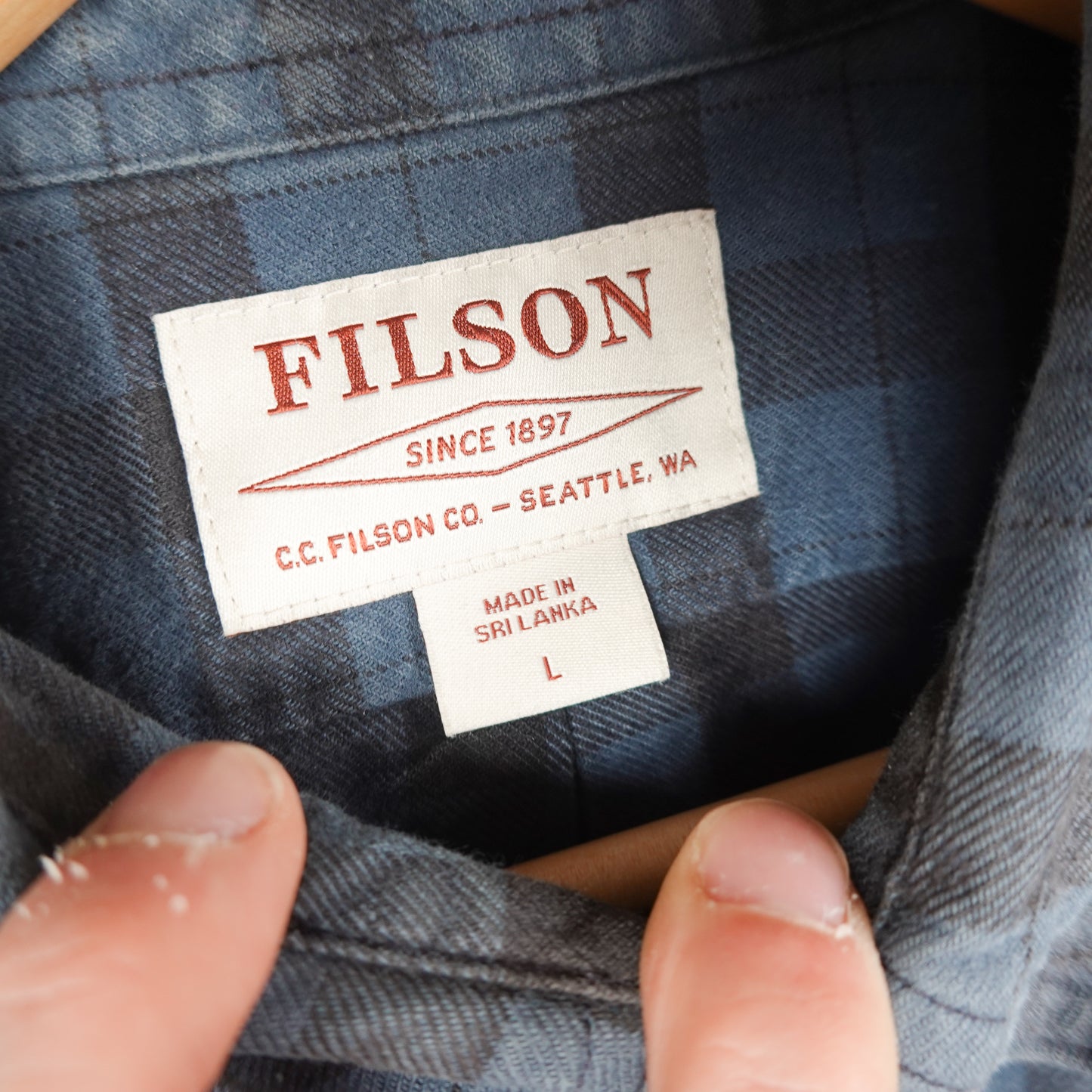Filson Blue Flannel Shirt - Size L