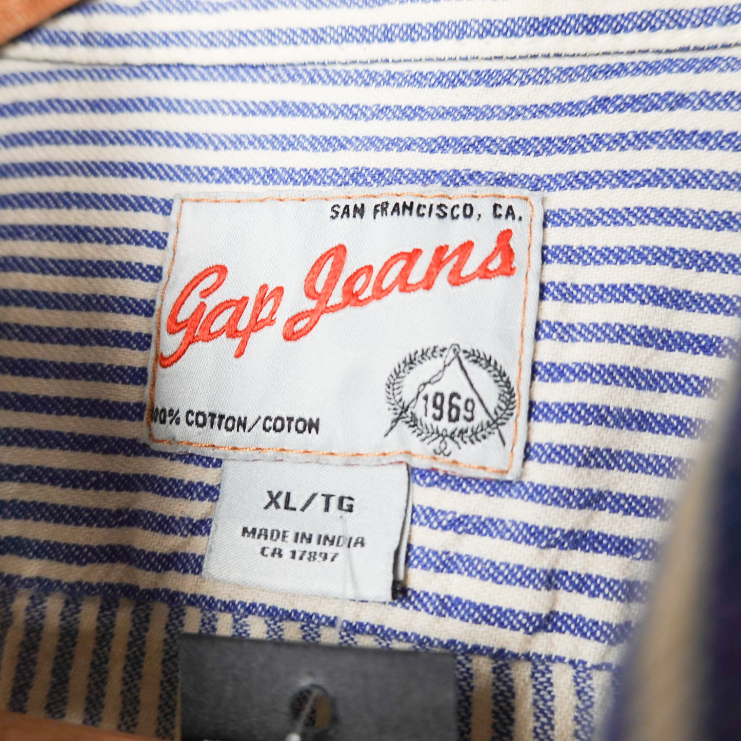 2006 Gap Pinstriped Henley - Size XL