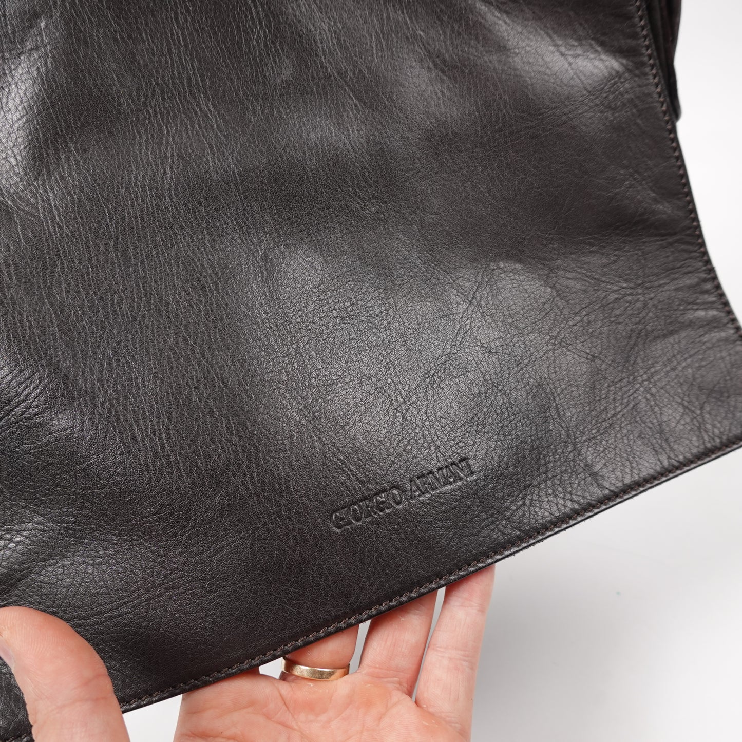 Giorgio Armani Leather Satchel Bag