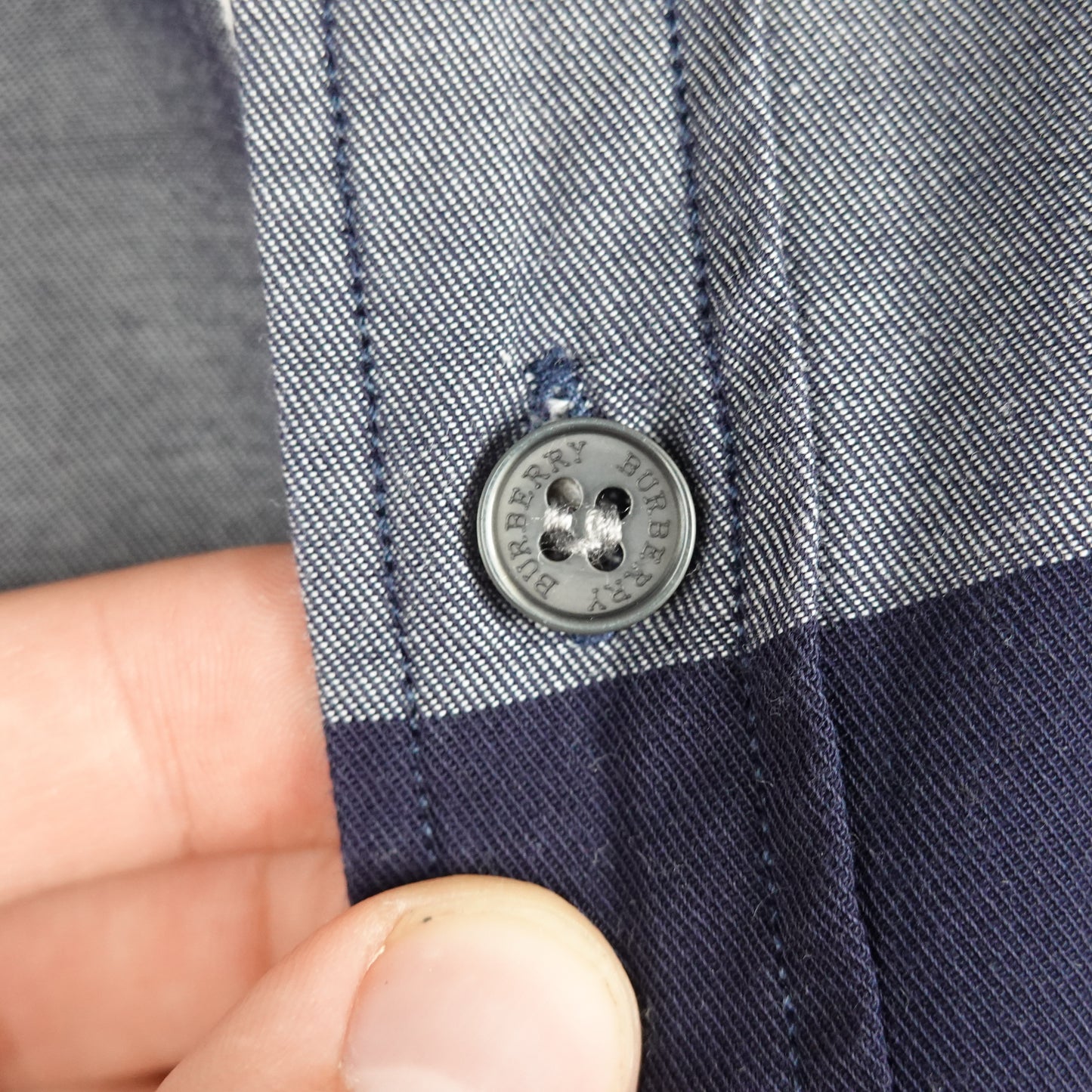 Burberry Brit Navy Nova Check Button Up - Size S
