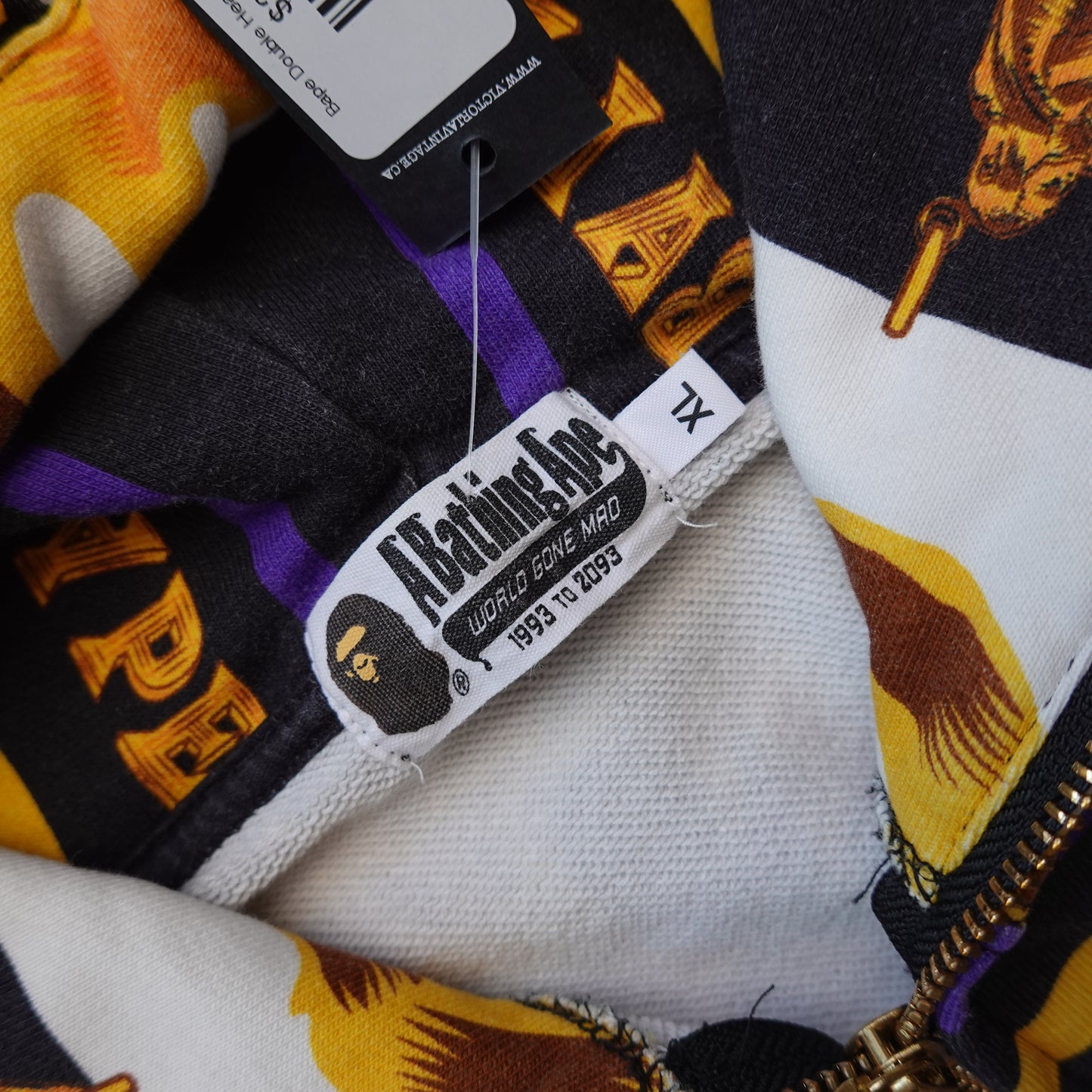 Bape Double Head Full Zip Hoodie - Size XL