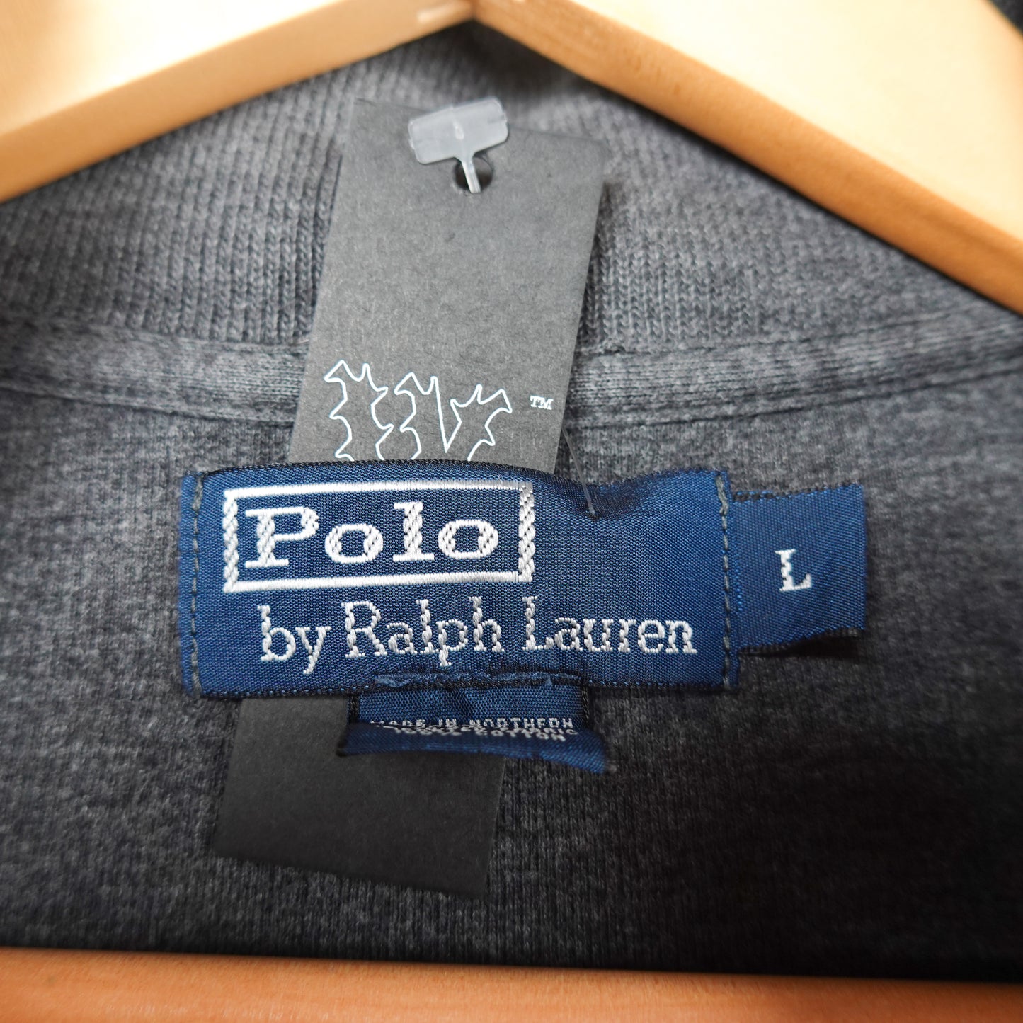 Polo RL Grey 1/4 Zip Sweater - Size L