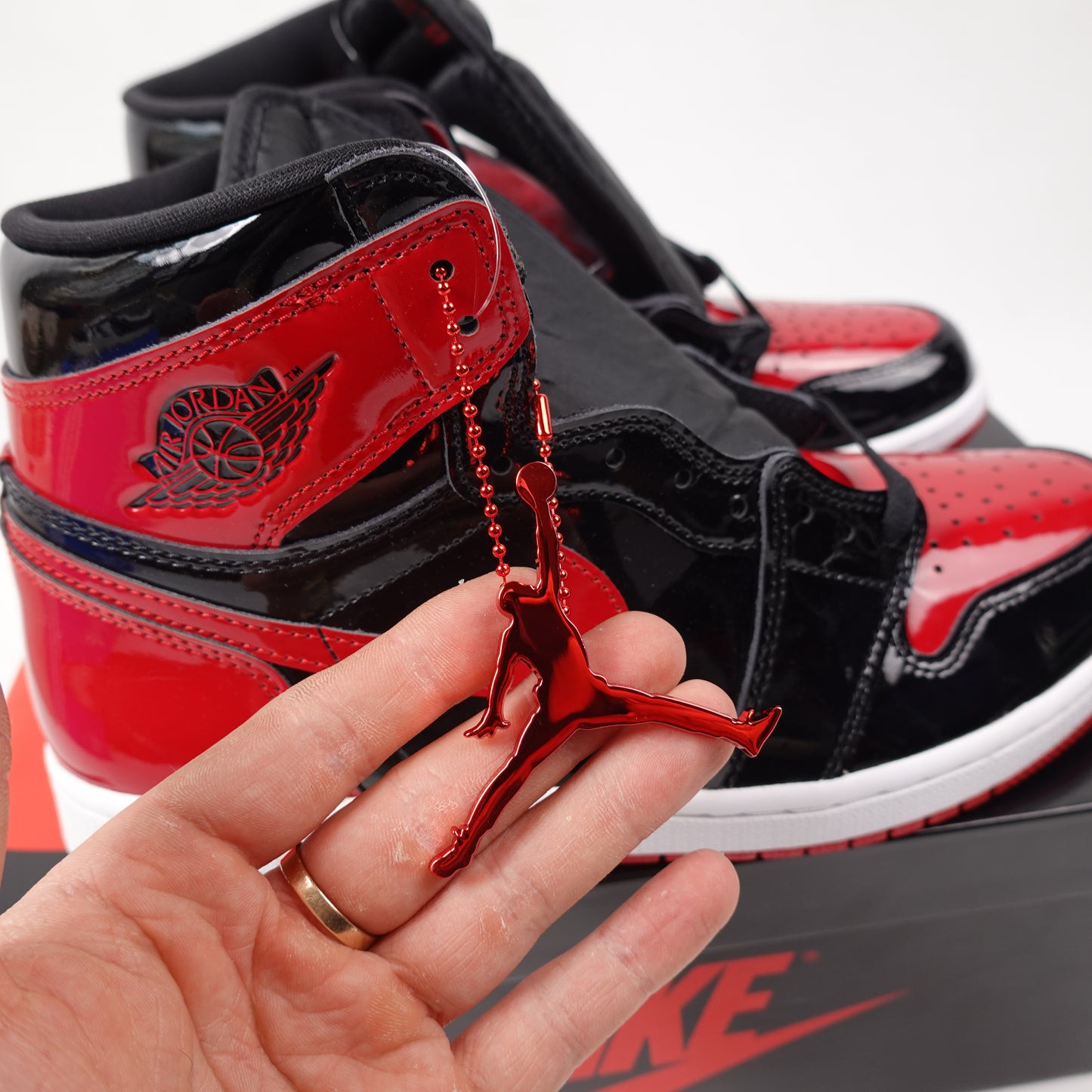 Jordan 1 High Patent Bred - Size 10