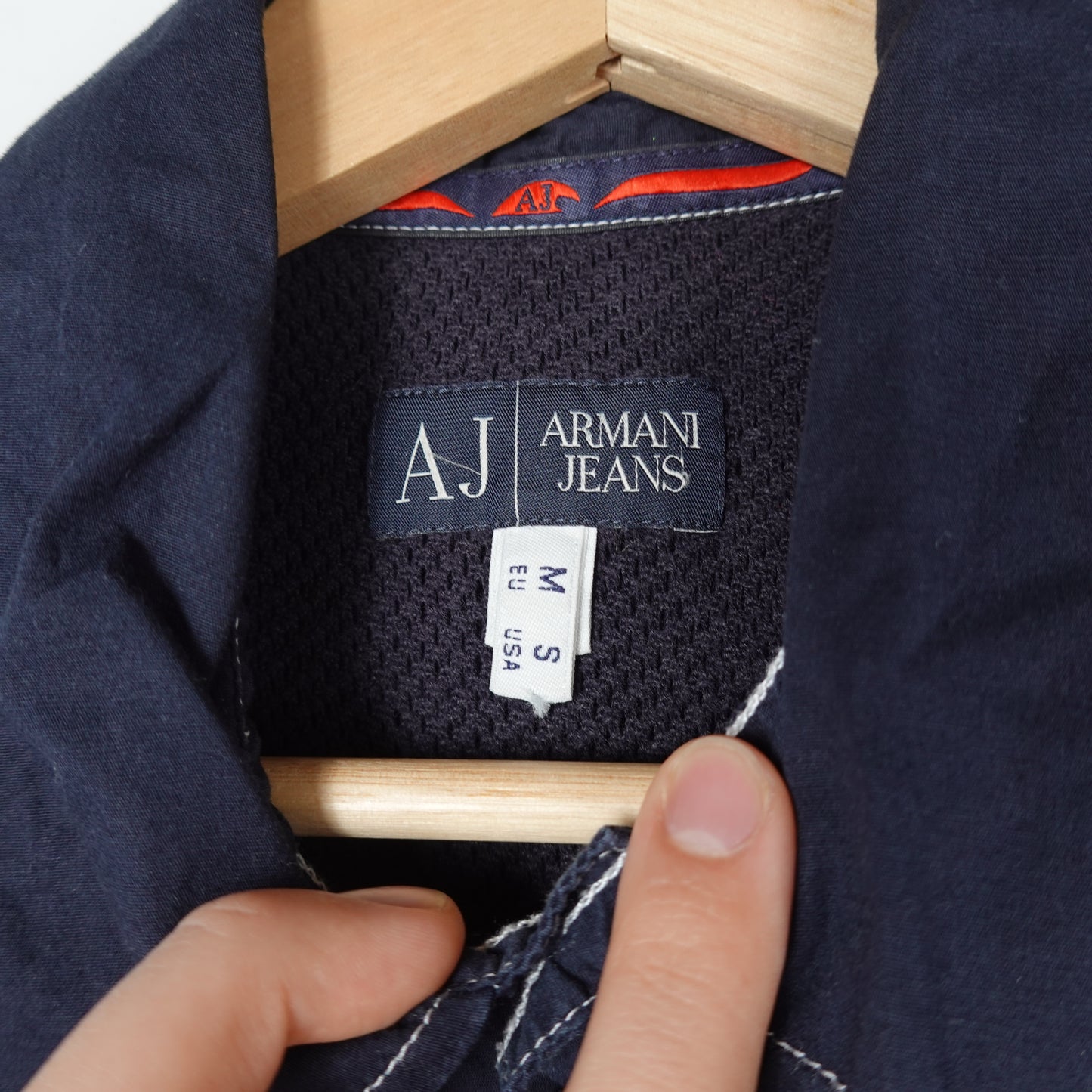 1990s Armani Ribbed Top Blue - Womens M
