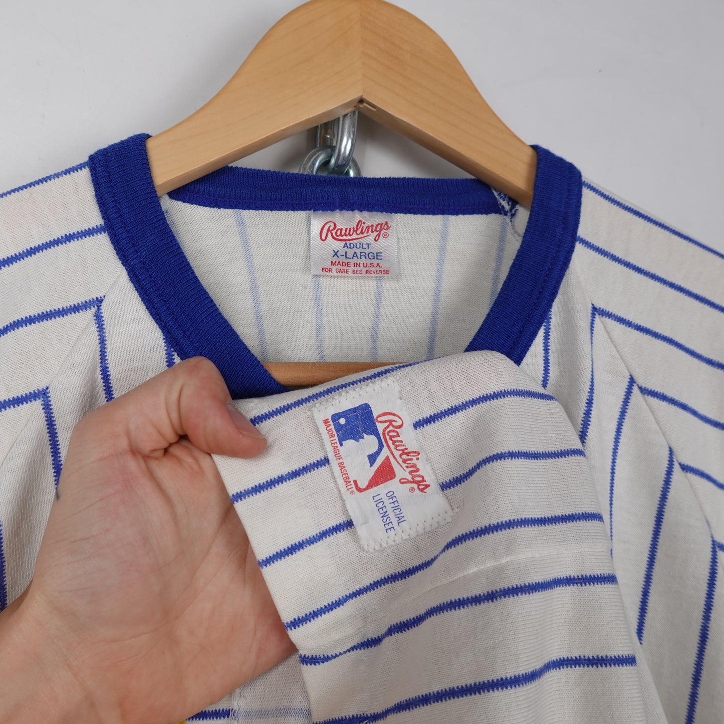 1980s Milwaukee Brewers Pinstripe Tee - Size XL