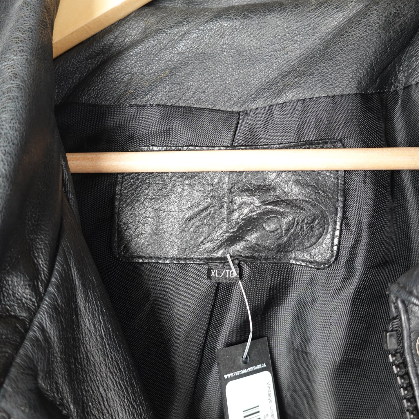 Vintage Leather Long Coat - Size XL