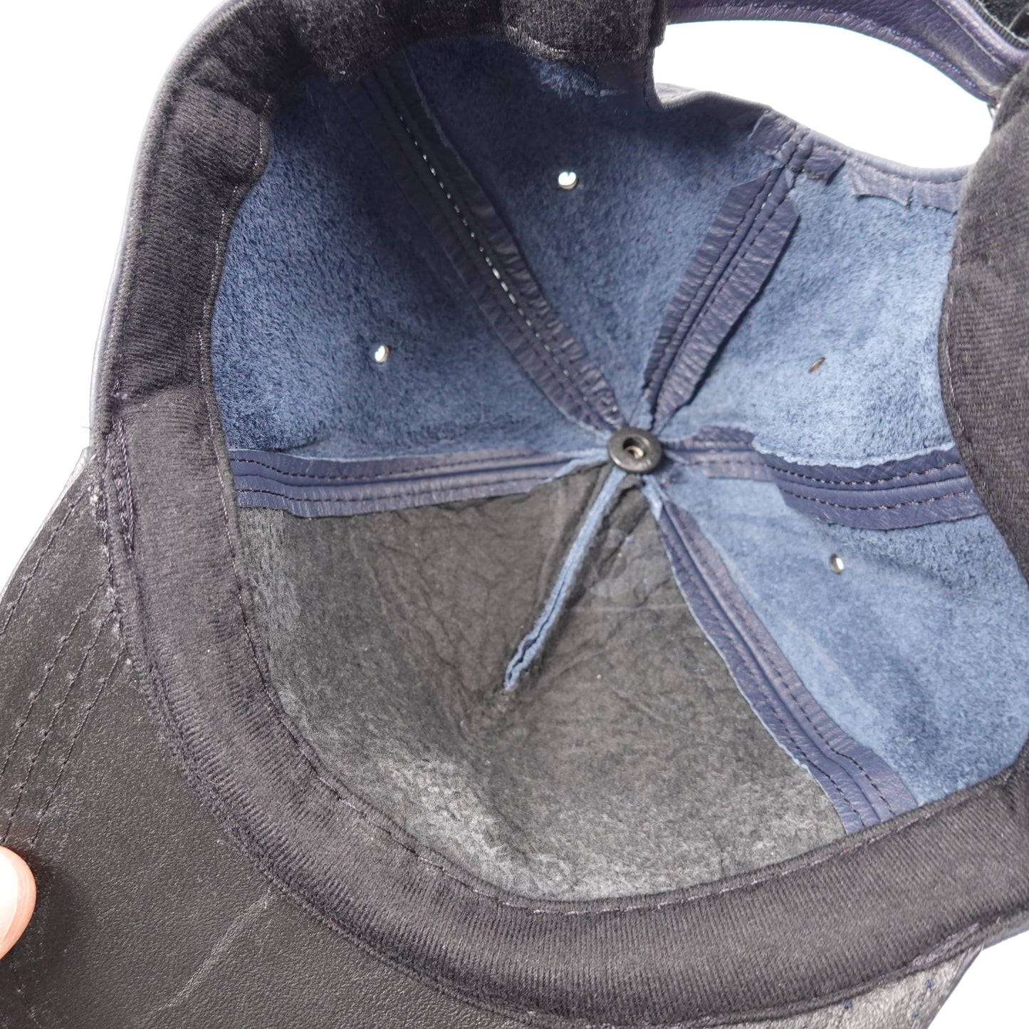 Vintage Oakley Leather Navy Hat