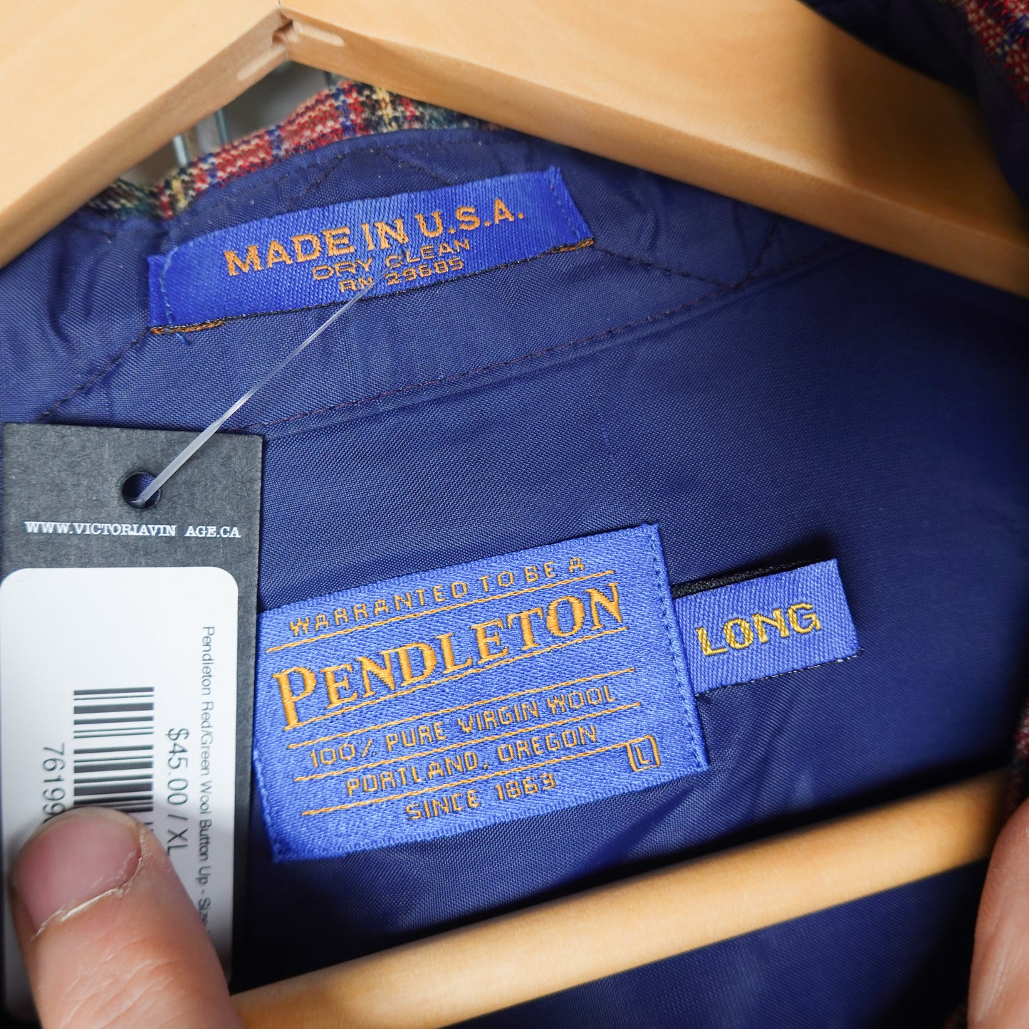 Pendleton Red/Green Wool Button Up - Size XL