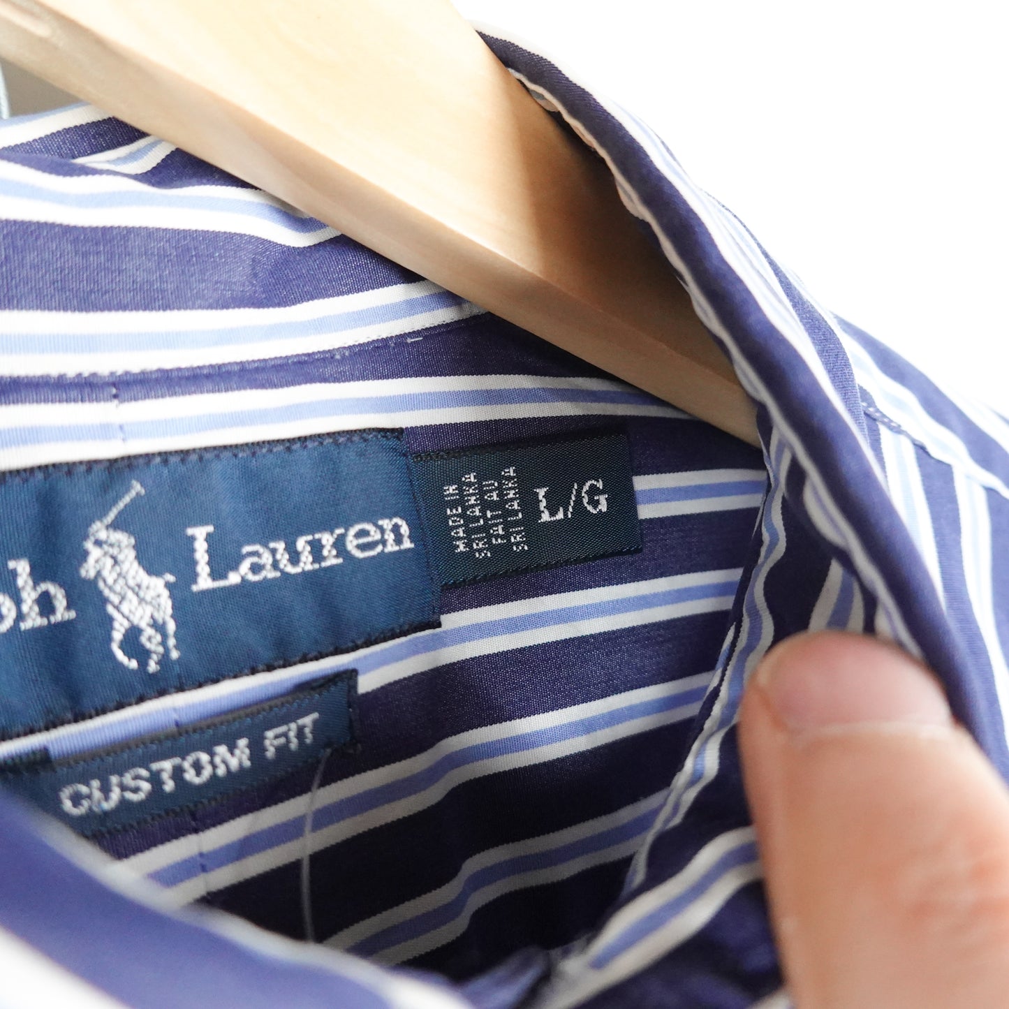 Polo RL Blue Striped Button Up Shirt - Size L