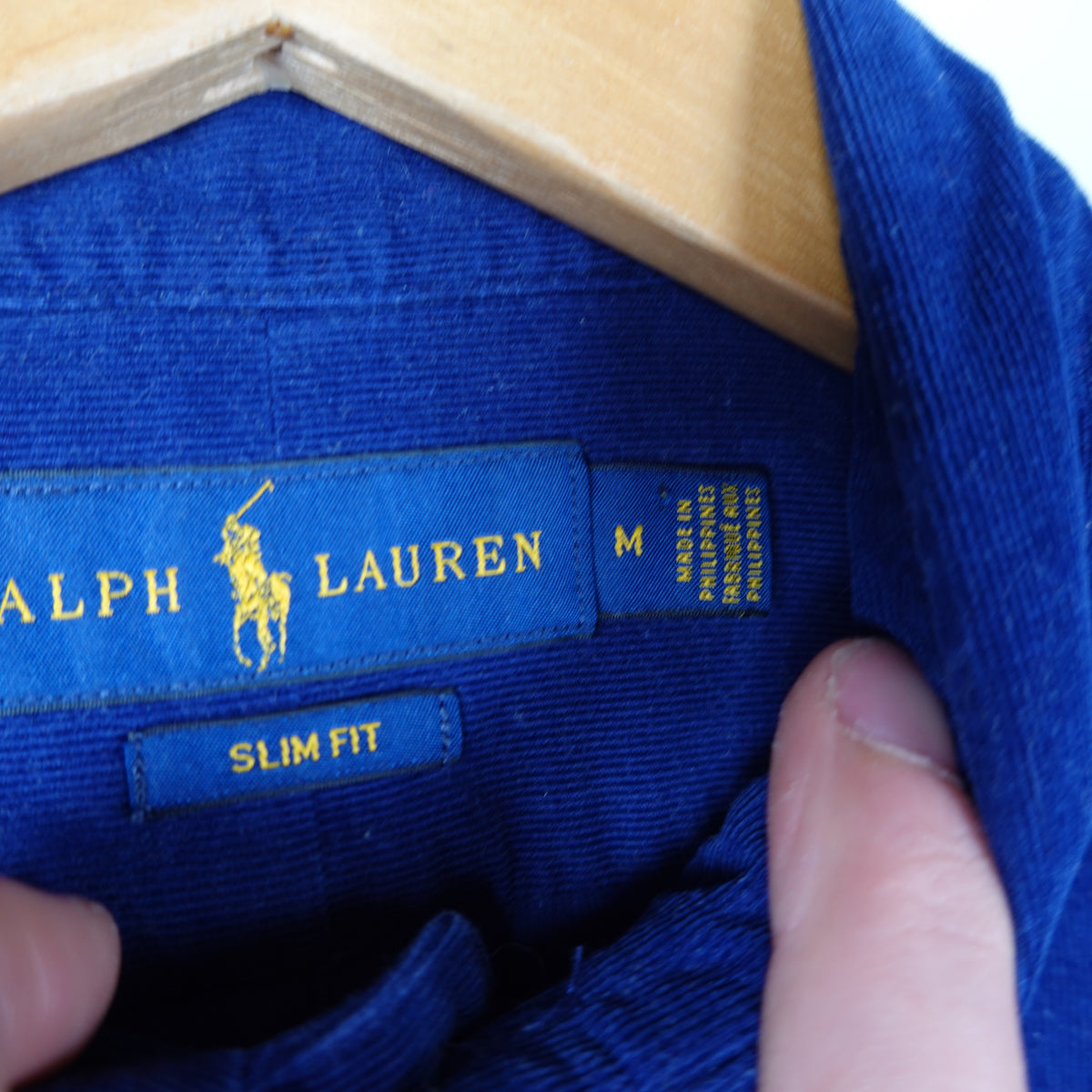 Polo RL Navy/Pink Corduroy Button Up - Size M