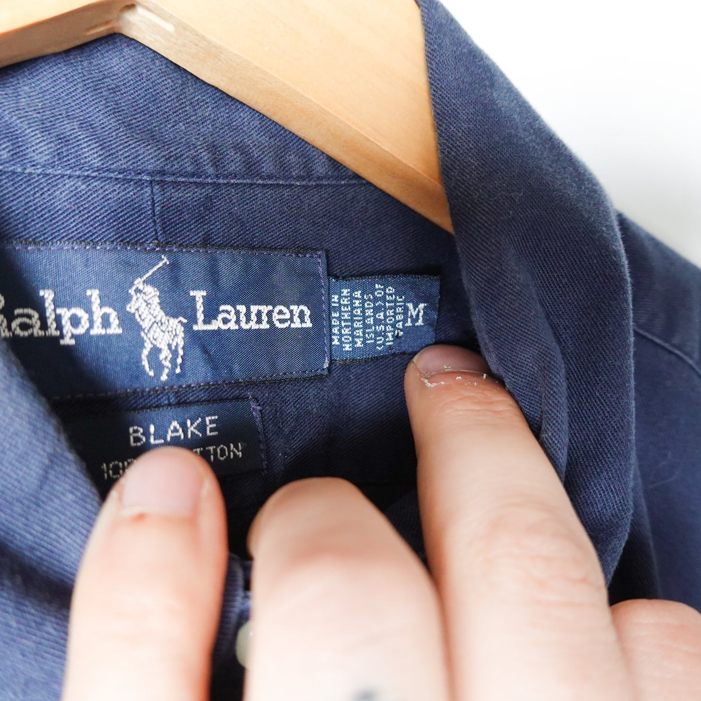 Polo RL S/S Navy Button up - Size L