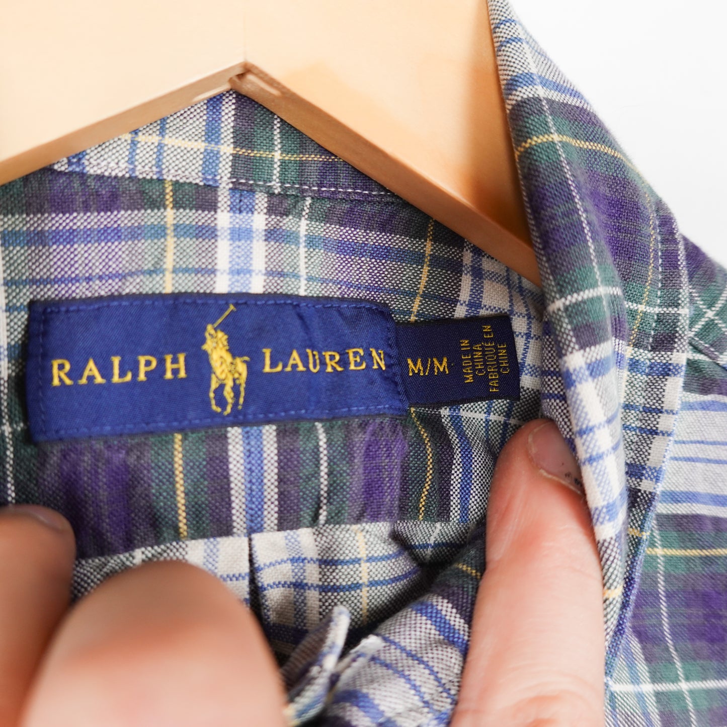 Polo RL Green Plaid Button Up - Size M