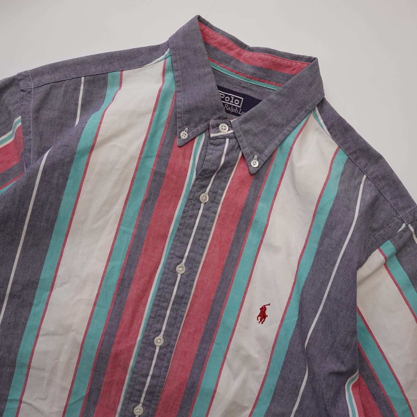 Vintage Polo Stripped Button Up Shirt - Size L