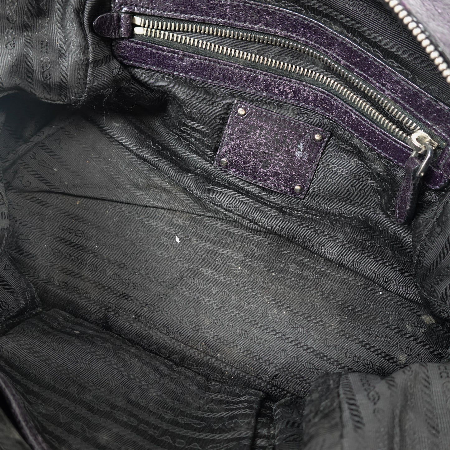 Prada Black Cervo Lux Leather Chain Shoulder Bag