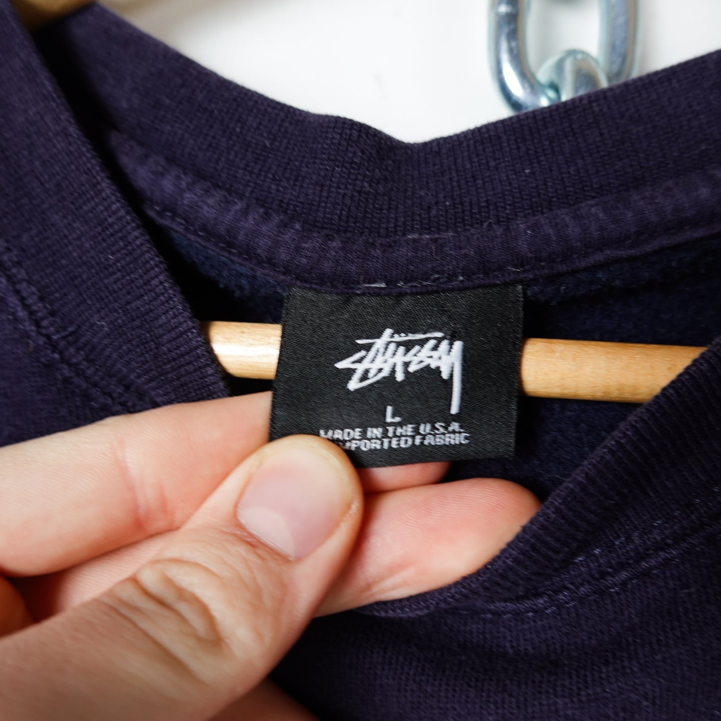 Stussy Navy Crew Neck - Size L
