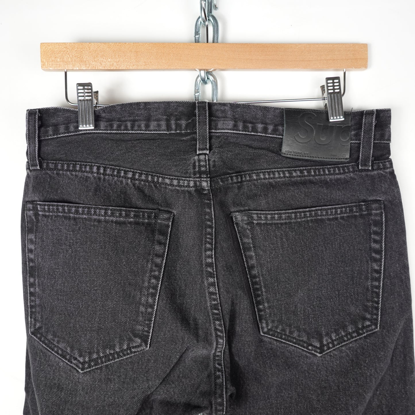 Supreme Stone Washed Slim Fit Black Pant - Size 30