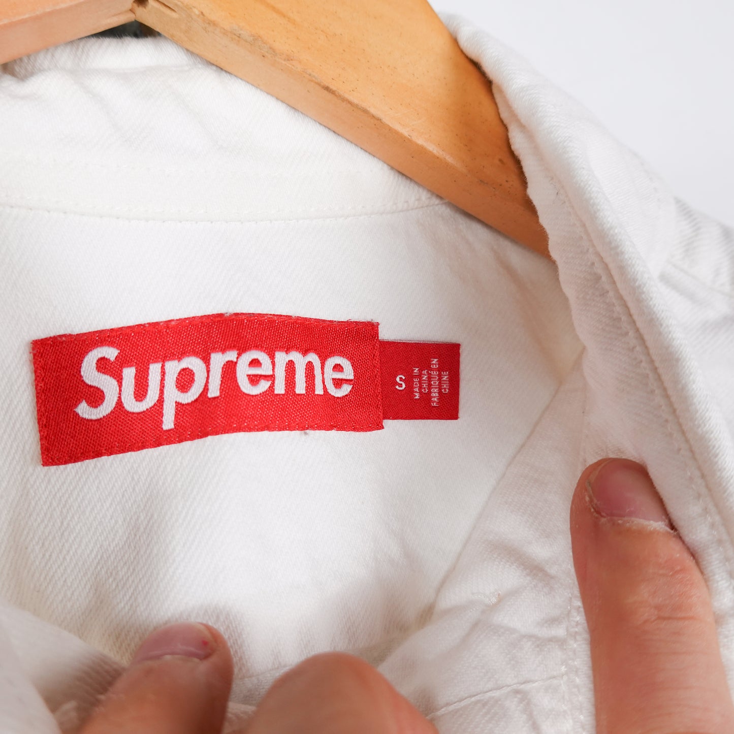 SS25 Supreme Small Box White Denim Shirt - Size M
