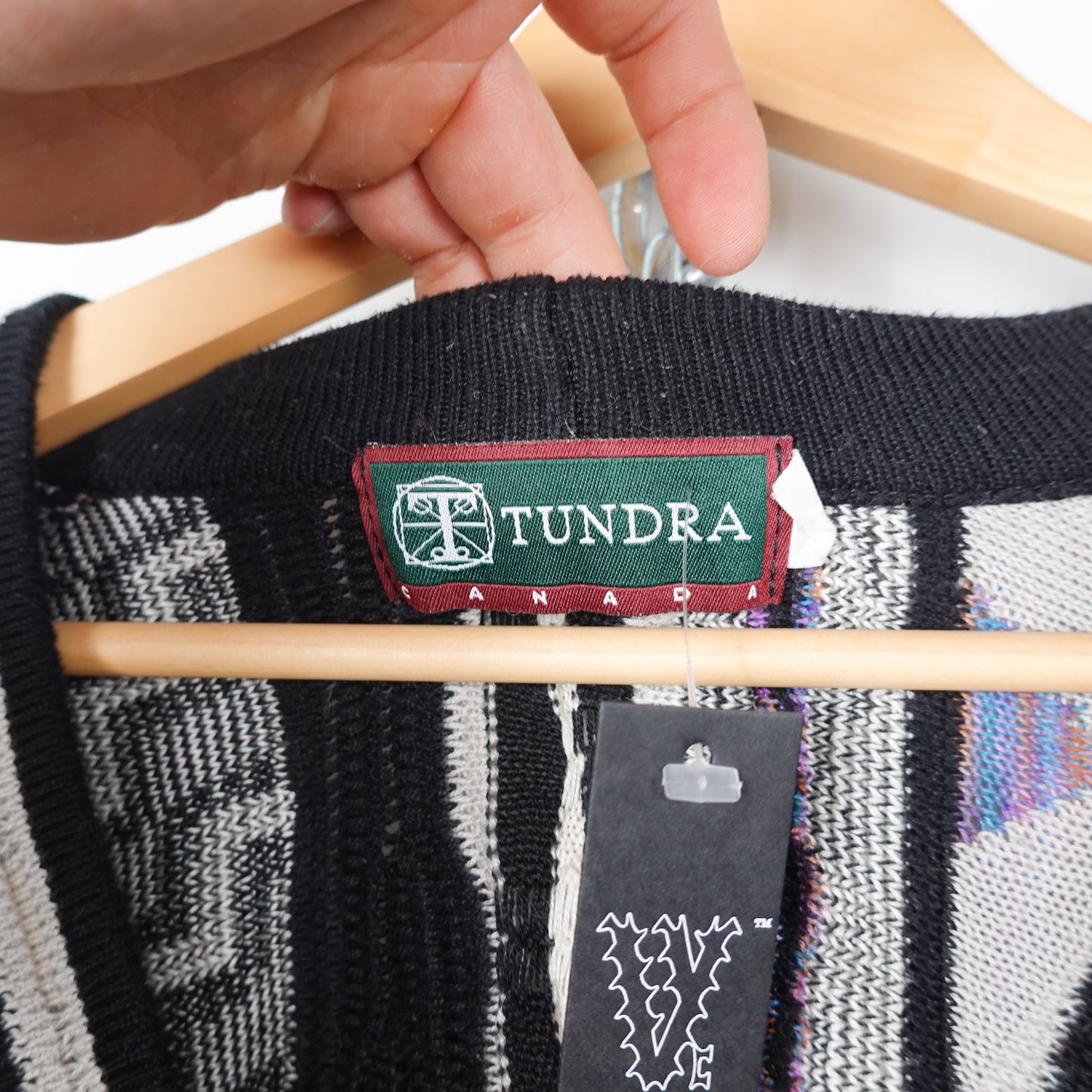Vintage Tundra 3D Knit Cardigan Sweater - Size XL