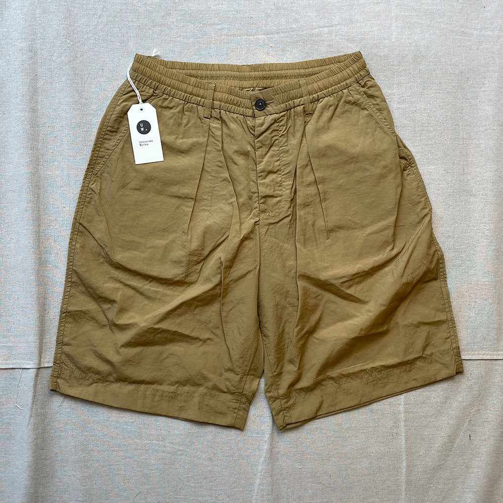 Universal Works / Pleated Track Short Recycled Nylon Tech Sand