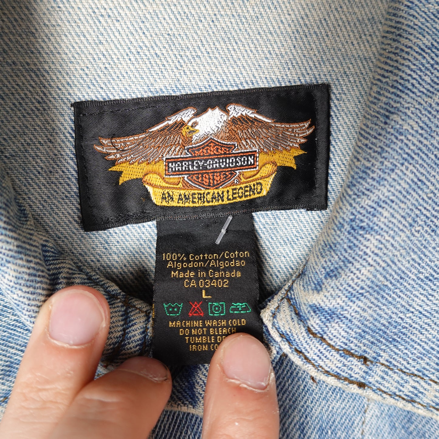 Vintage Harley Davidson Denim Jacket - Size XL
